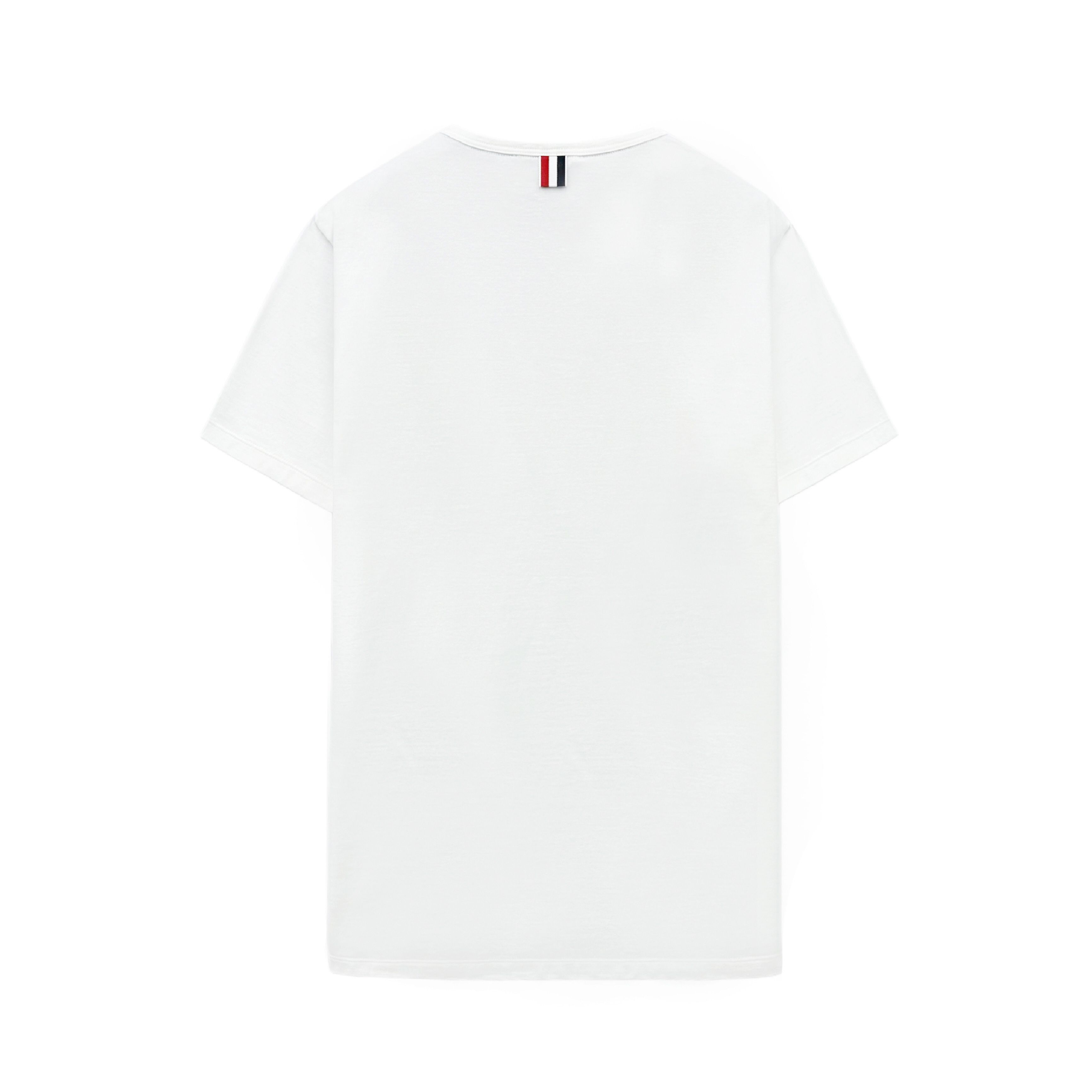 Thom Browne Three Stripes Pocket Men's Short Sleeve T-Shirt White Size US M / EU 48-50 / 2 - 7 Thumbnail
