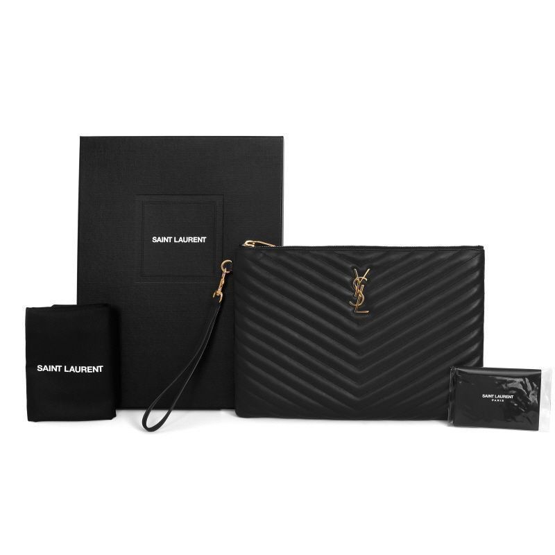 Yves Saint Laurent Monogram Matelassé Logo Clutch Size ONE SIZE - 9 Thumbnail