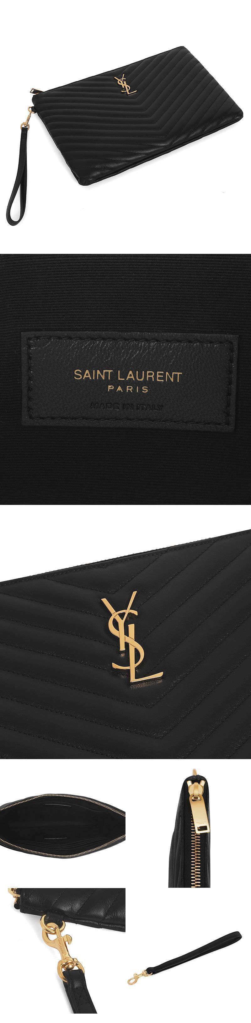 Yves Saint Laurent Monogram Matelassé Logo Clutch Size ONE SIZE - 8 Thumbnail