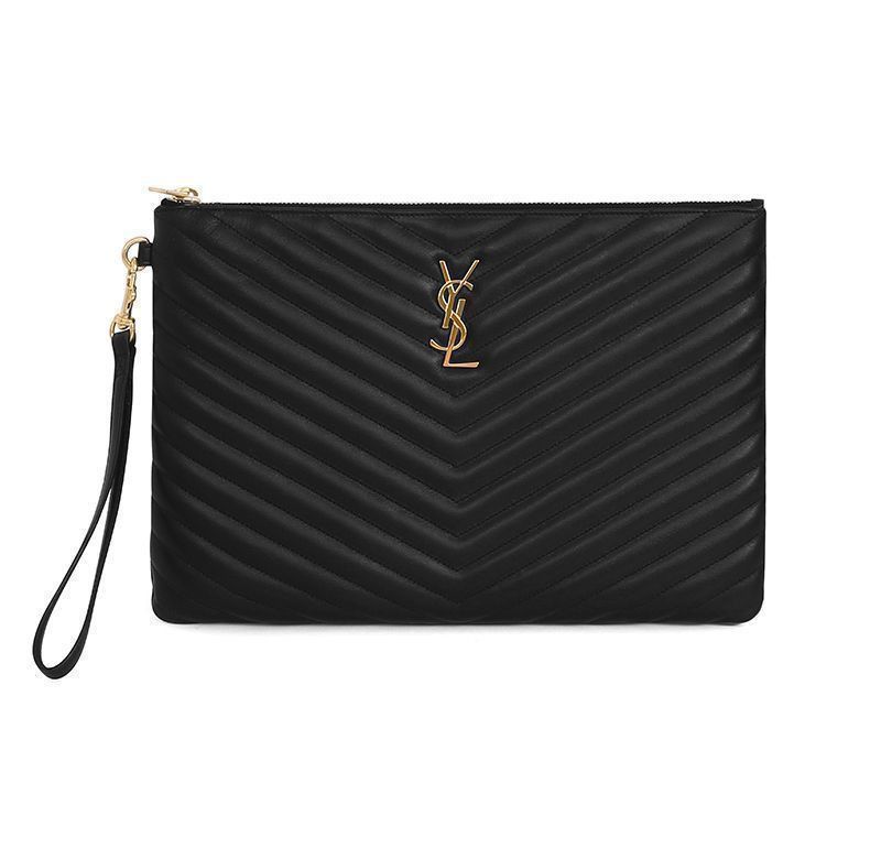 Yves Saint Laurent Monogram Matelassé Logo Clutch Size ONE SIZE - 3 Thumbnail