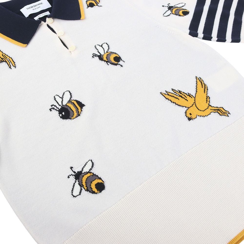 Thom Browne Bird Bee Fun Mix Asymmetric Polo Knit Size Size M / US 6-8 / IT 42-44 - 5 Thumbnail