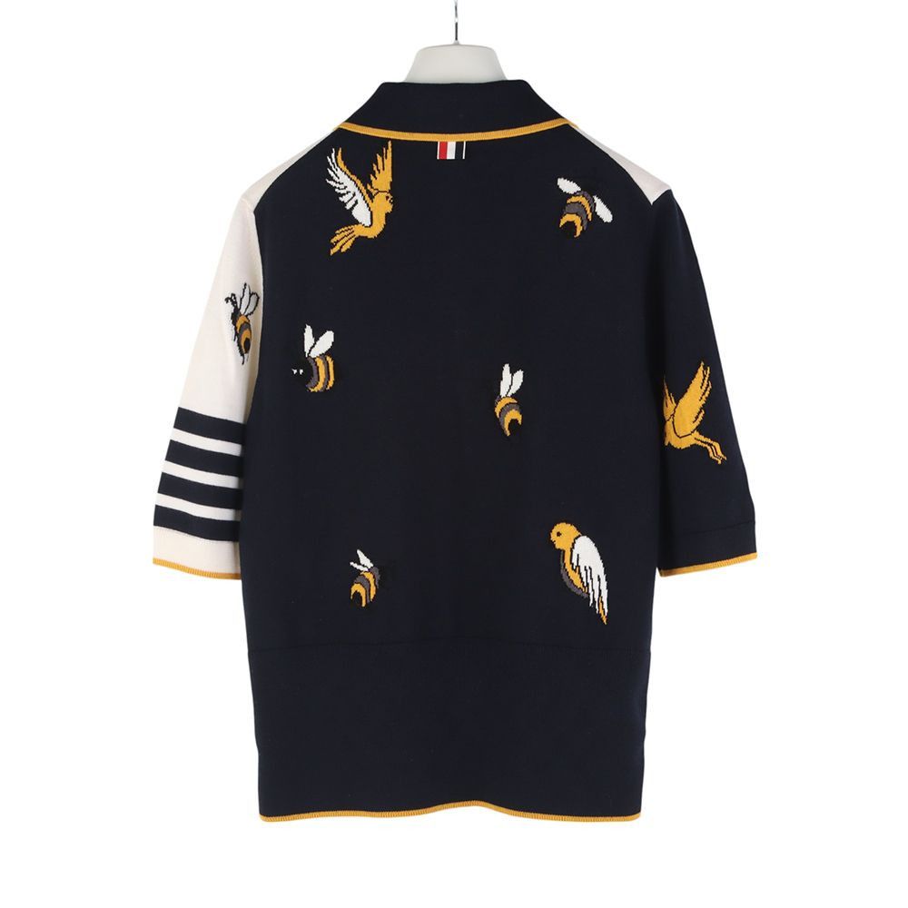 Thom Browne Bird Bee Fun Mix Asymmetric Polo Knit Size Size M / US 6-8 / IT 42-44 - 2 Thumbnail