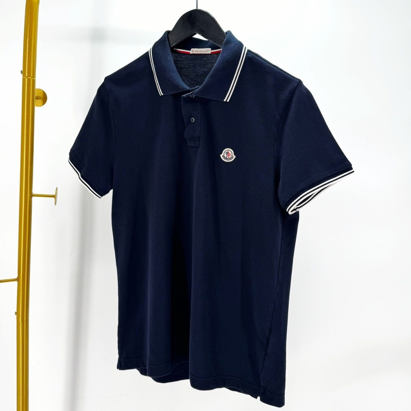 Moncler Moncler Short Sleeve Polo Shirt Navy Size US M / EU 48-50 / 2 - 2 Thumbnail