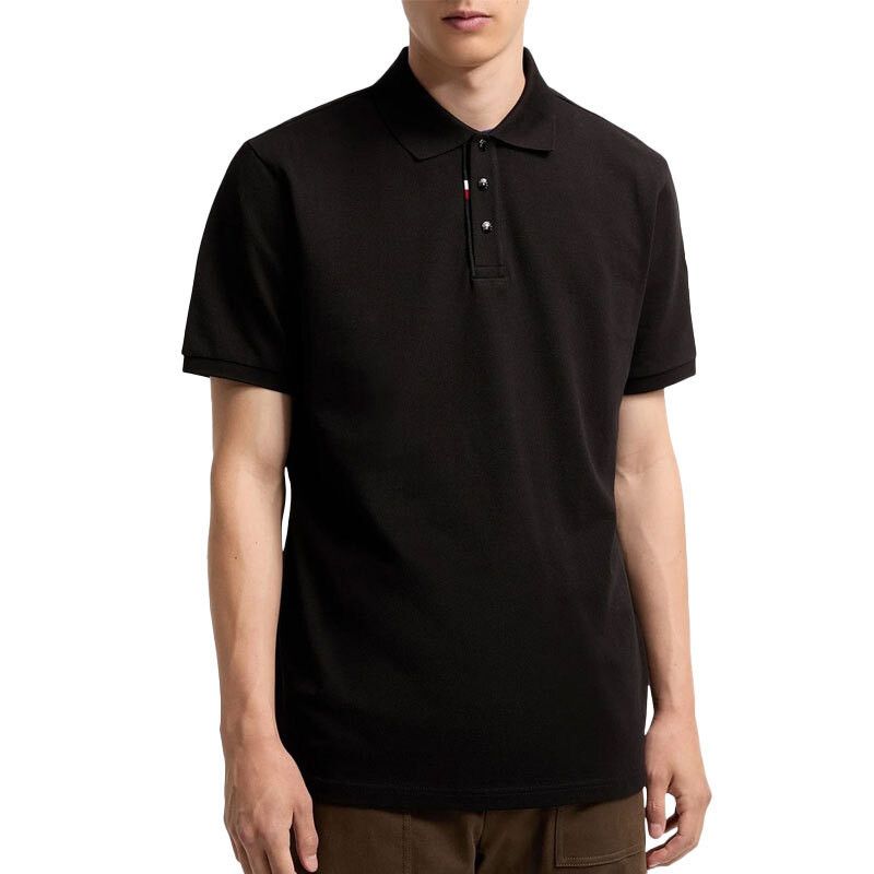 Moncler Logo Patch Pique Polo Shirt Black Size US M / EU 48-50 / 2 - 3 Thumbnail