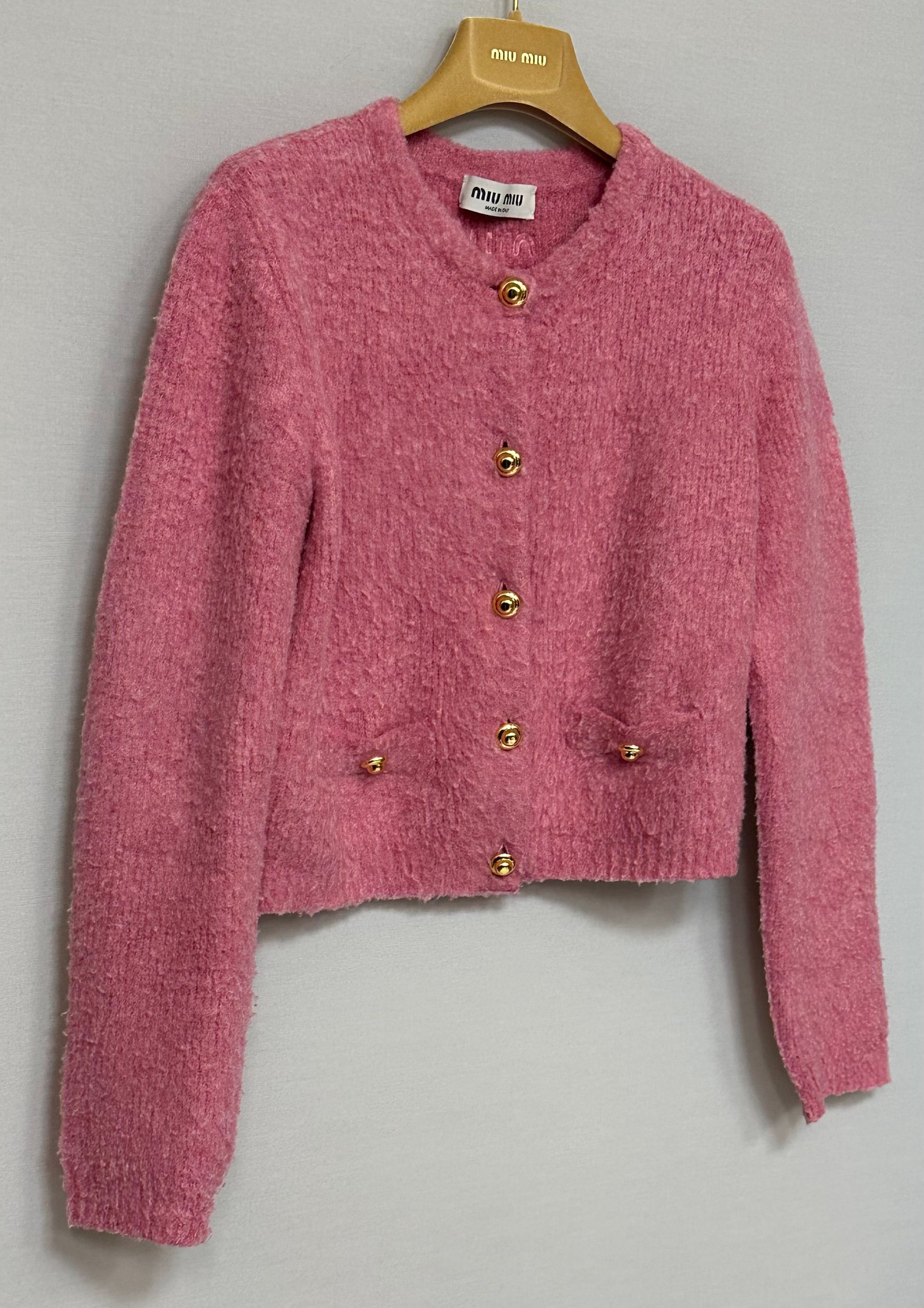 Miu Miu Boucle Crop Cardigan (SKU: Size M / US 6-8 / IT 42-44 - 4 Thumbnail