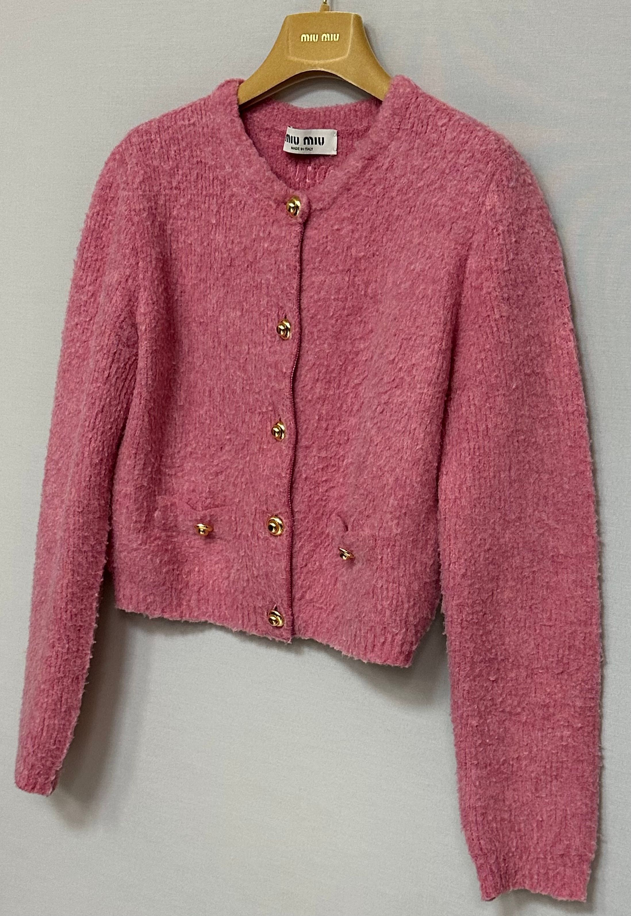 Miu Miu Boucle Crop Cardigan (SKU: Size M / US 6-8 / IT 42-44 - 3 Thumbnail