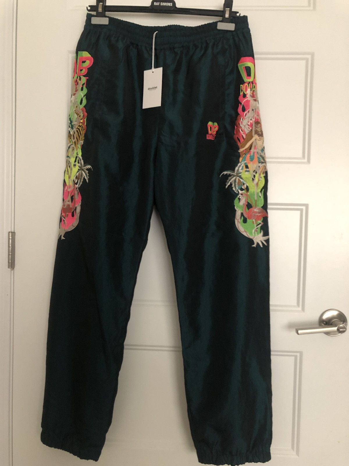 Doublet doublet 19ss chaos embroidery chambray pants size m | Grailed