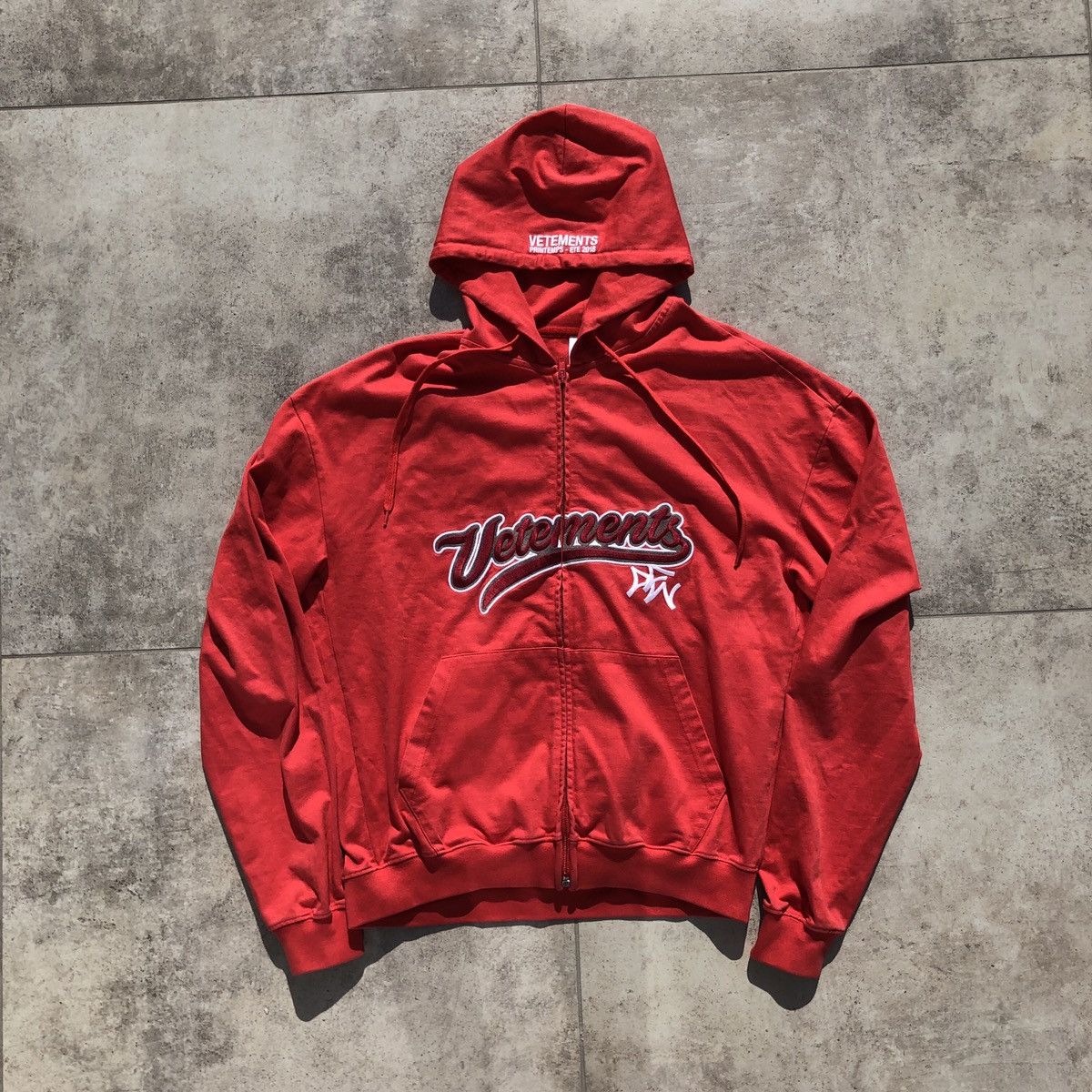 Vetements Bro Zip Hoodie Red