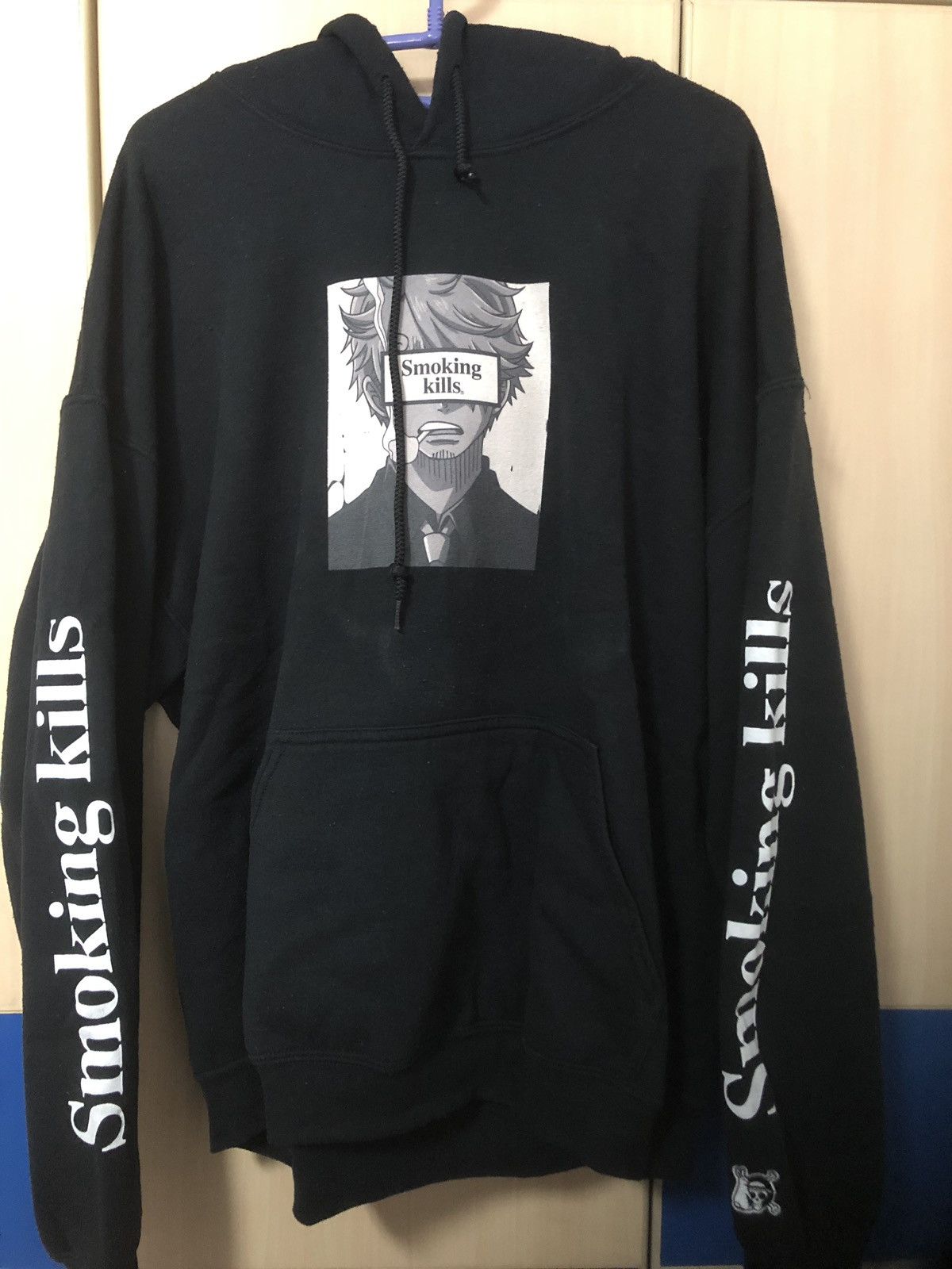 FR2 × One Piece FR2 x One Piece Sanji hoodie “smoking kills” | Grailed