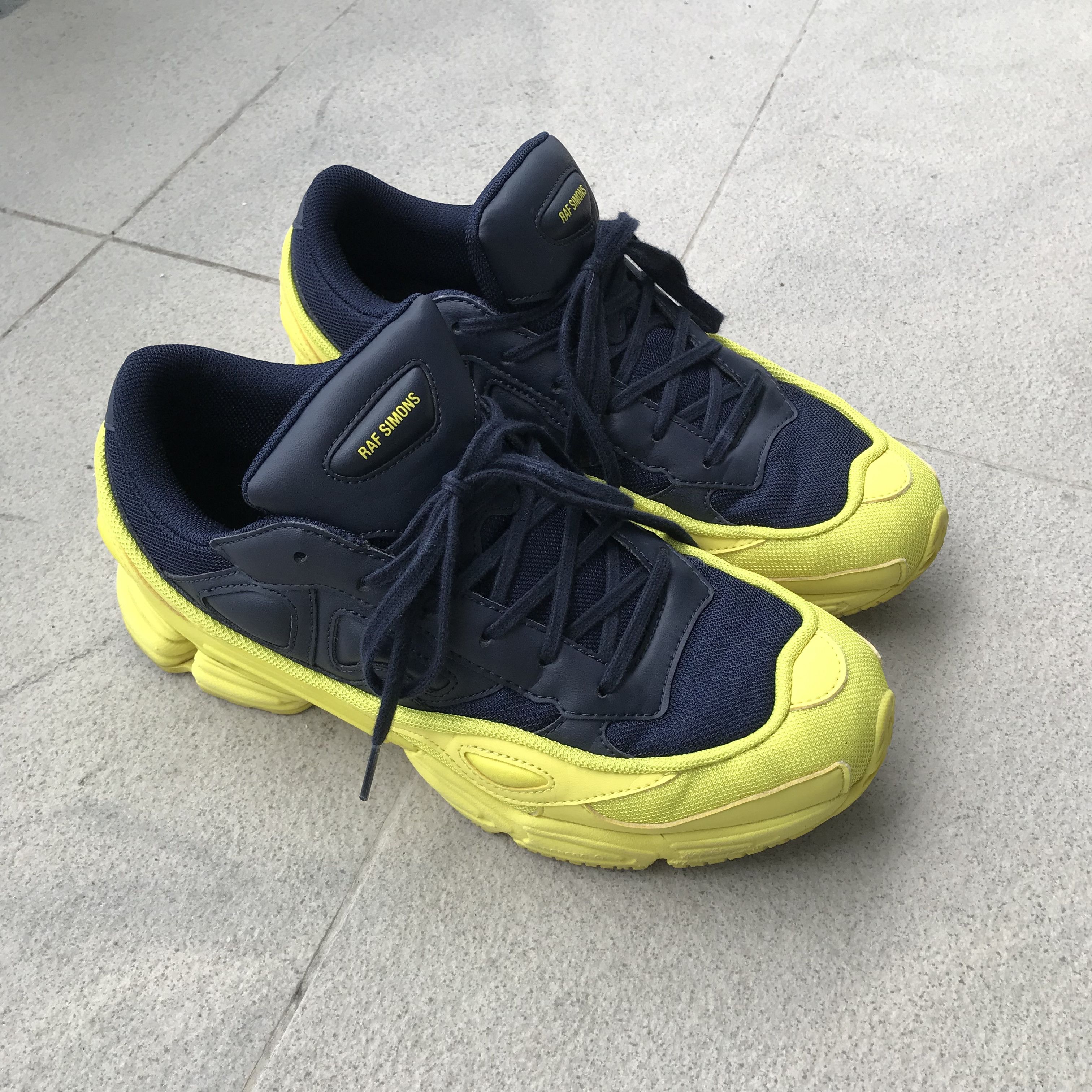 Raf Simons Adidas x Raf Simons Ozweego Yellow Navy US 9.5 Grailed