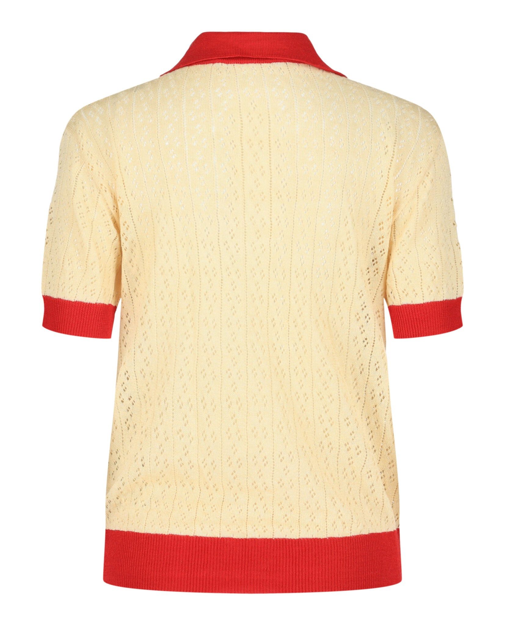 Valentino Pointelle-Knit Polo Shirt Size S / US 4 / IT 40 - 2 Thumbnail