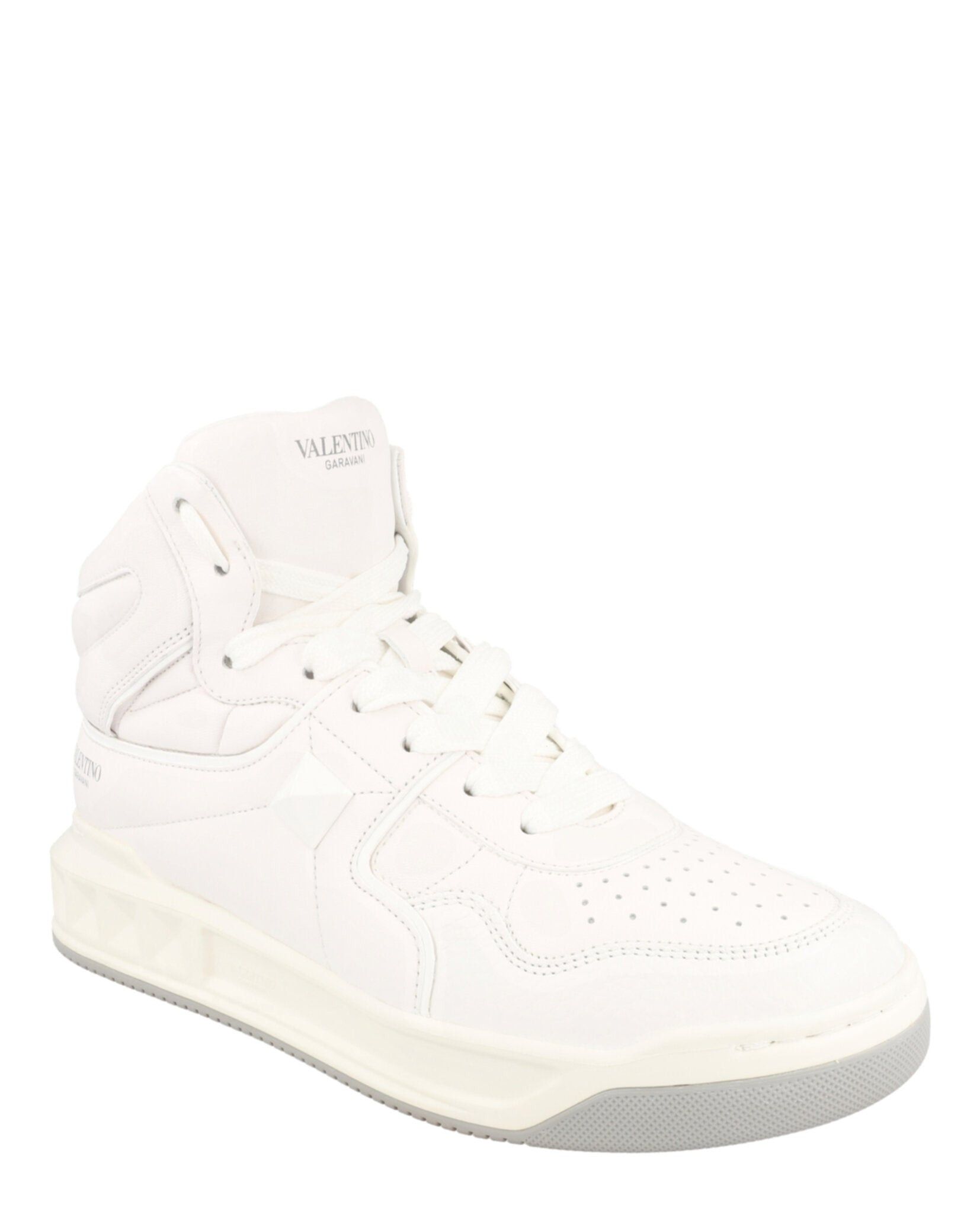 Valentino One Stud High-Top Leather Sneakers Size US 6 / EU 39 - 2 Thumbnail
