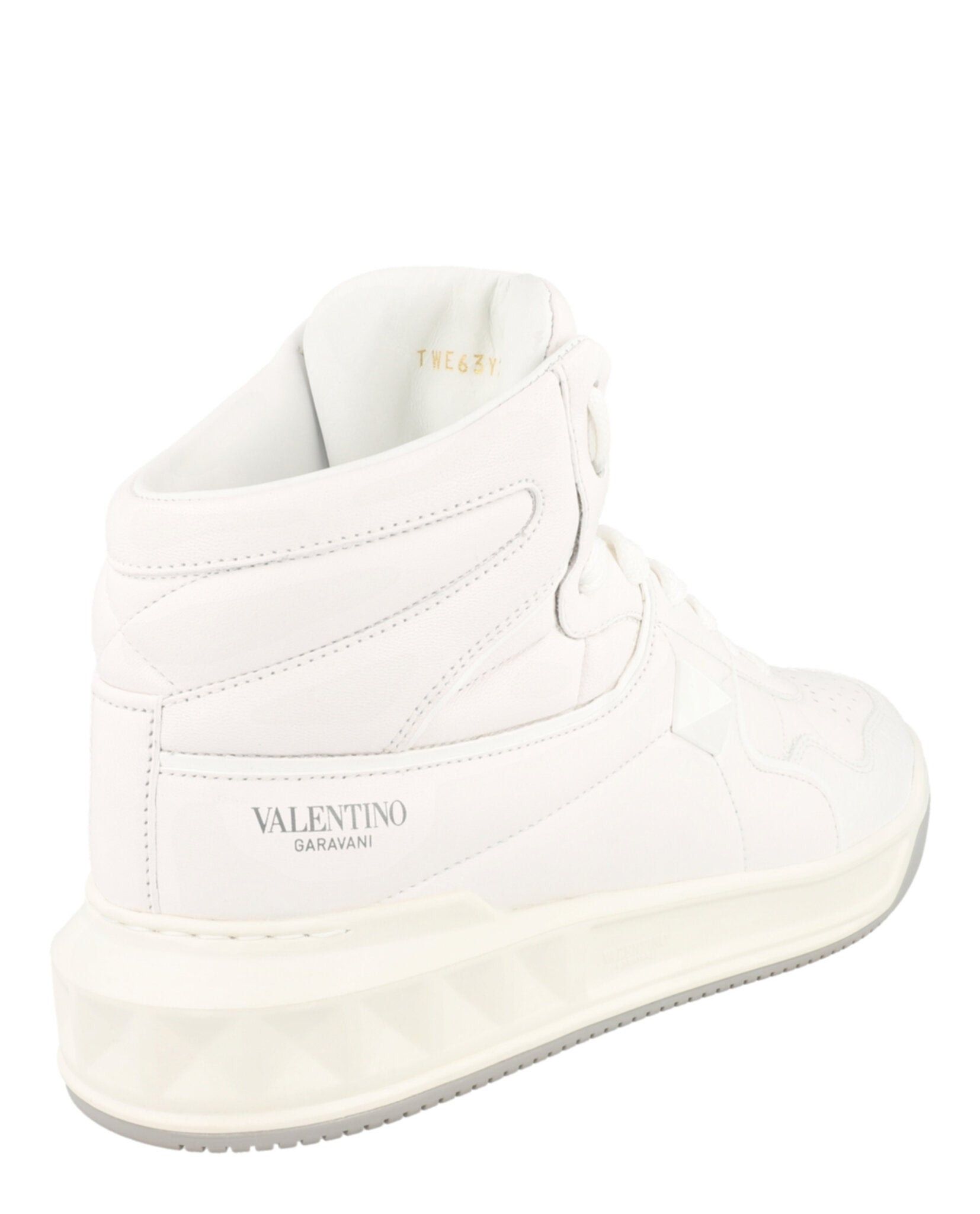 Valentino One Stud High-Top Leather Sneakers Size US 6 / EU 39 - 3 Thumbnail
