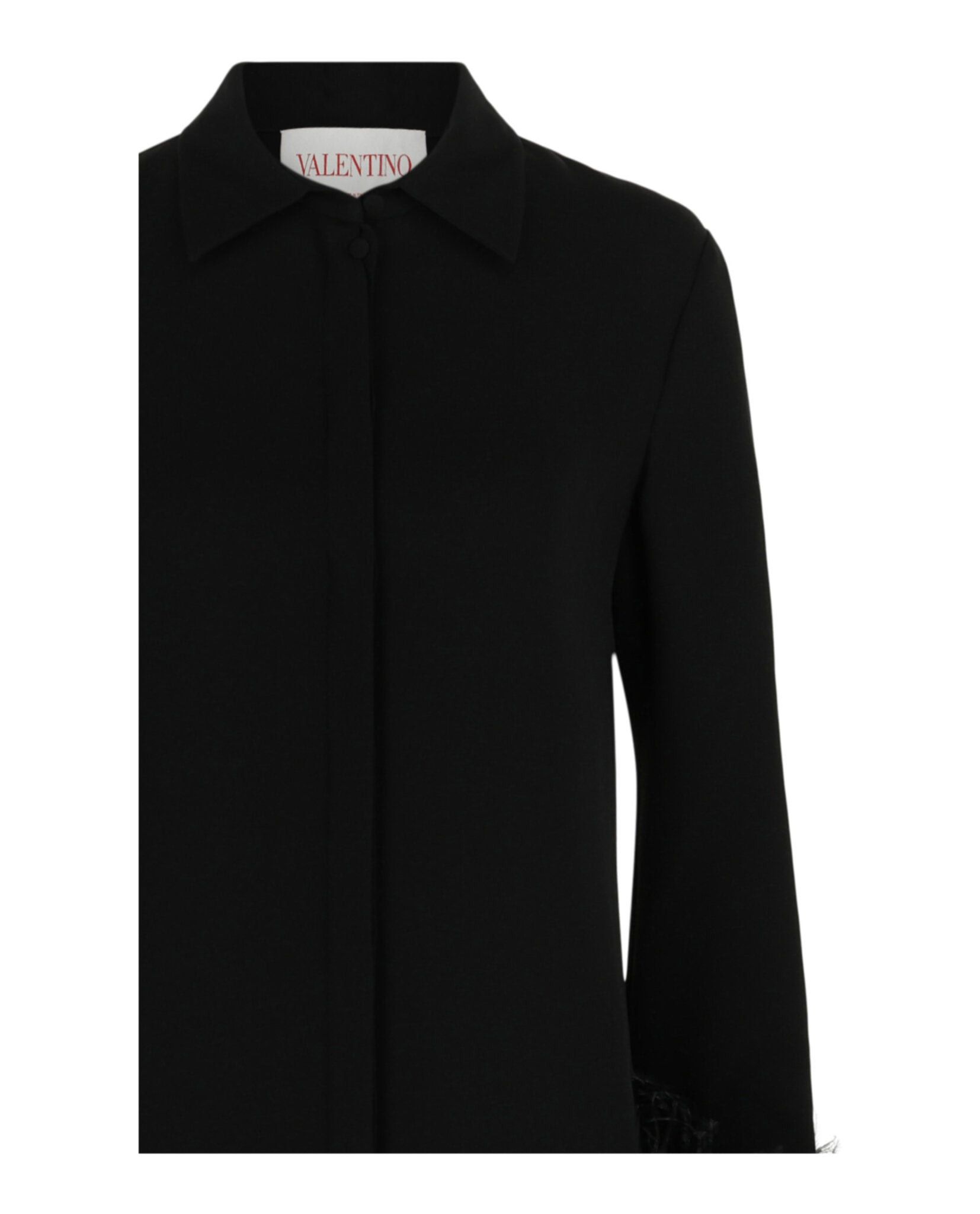 Valentino Feather-Trimmed Silk Crepe de Chine Midi Shirt Dress Size M / US 6-8 / IT 42-44 - 3 Thumbnail