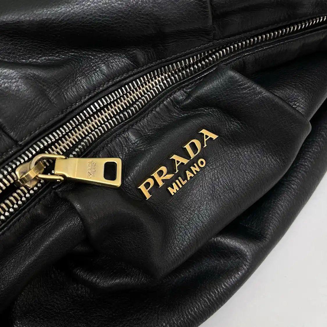 Prada PRADA black cowhide leather logo shoulder bag Size ONE SIZE - 8 Thumbnail