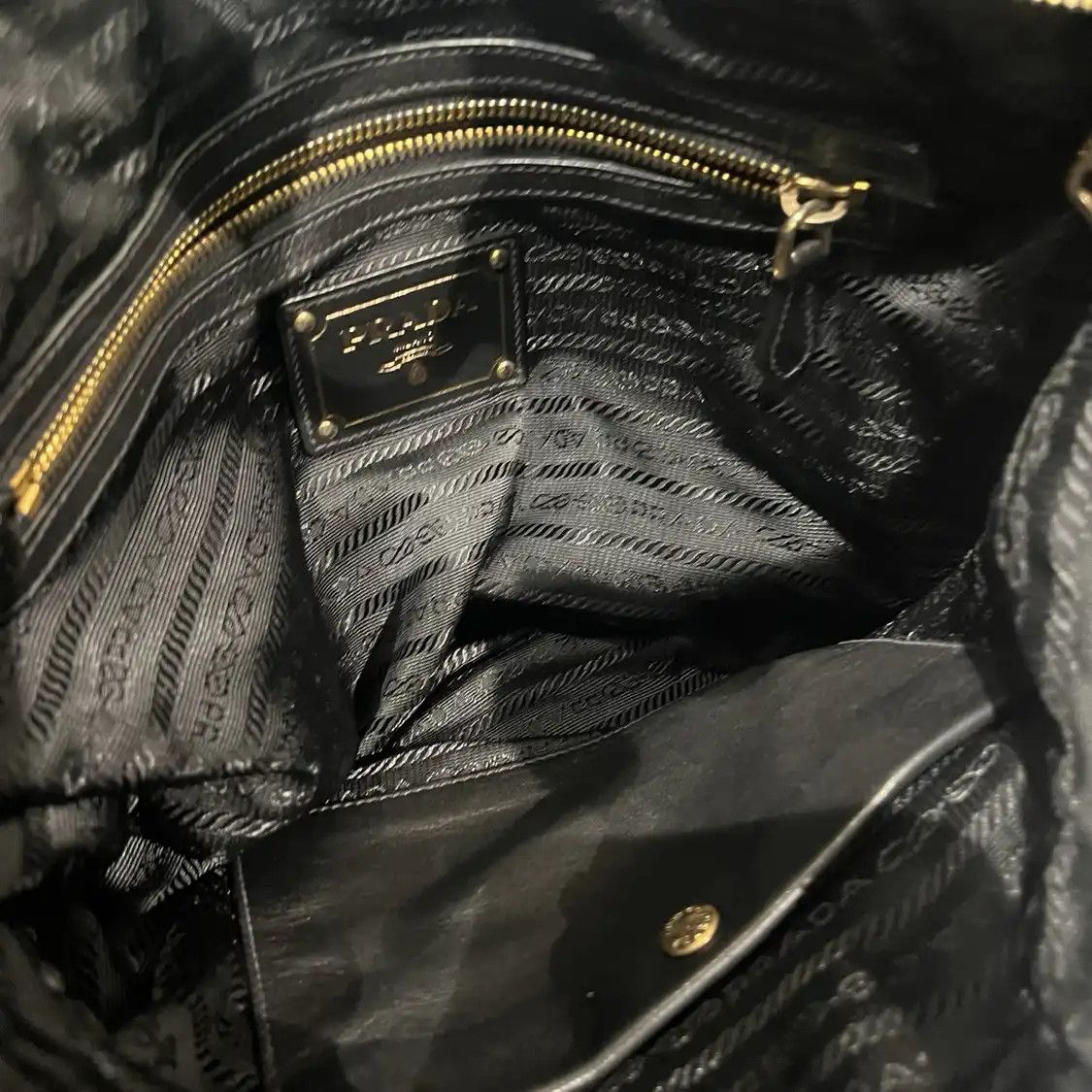 Prada PRADA black cowhide leather logo shoulder bag Size ONE SIZE - 4 Thumbnail