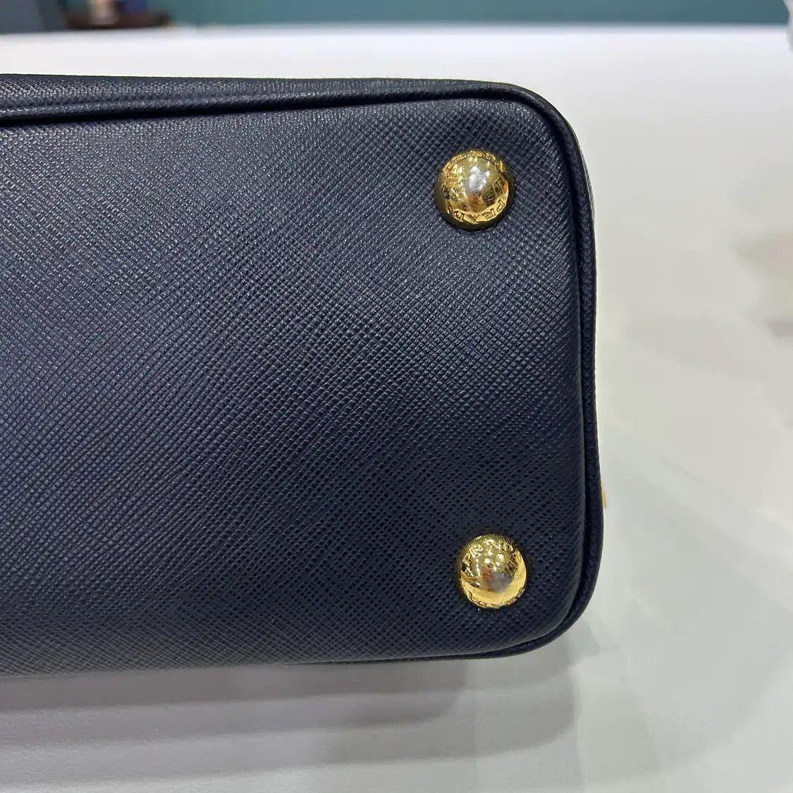 Prada PRADA Promenade blue cowhide leather logo cross pattern shoulder bag detachable Size ONE SIZE - 13 Thumbnail