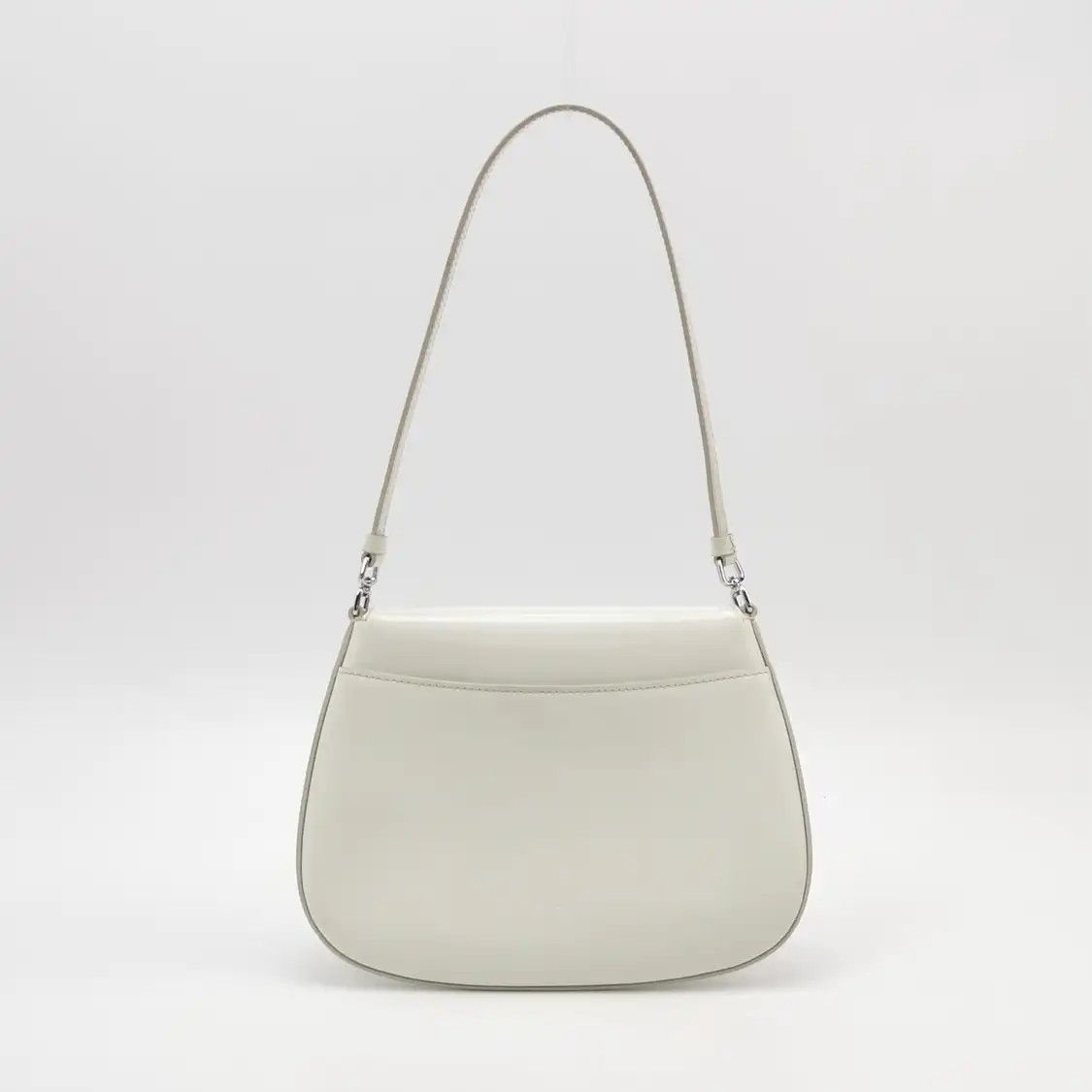 Prada PRADA Cleo white cowhide leather logo cross pattern shoulder bag Size ONE SIZE - 5 Thumbnail