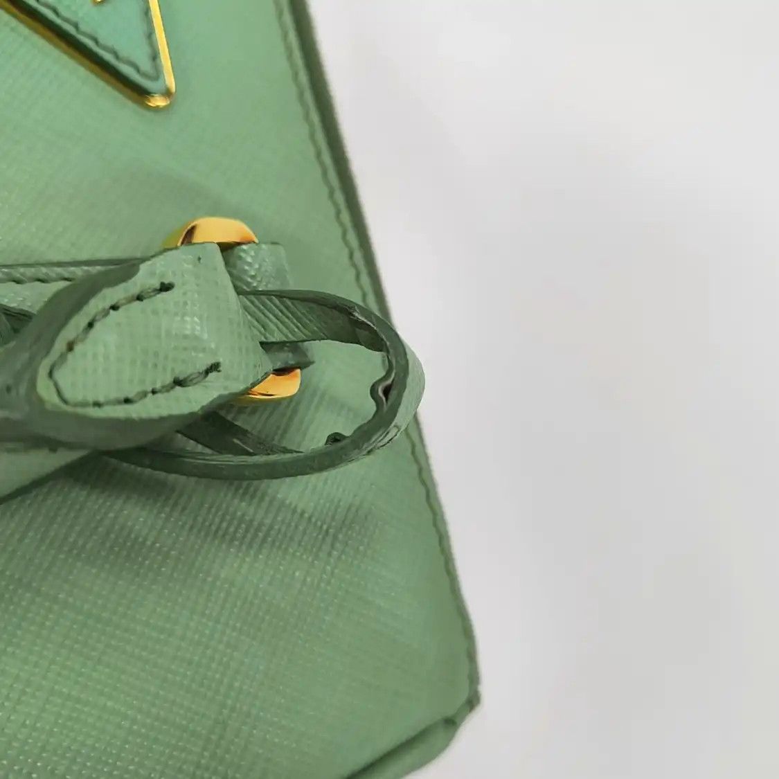 Prada PRADA Galleria green cowhide leather logo cross pattern Galleria shoulder bag ha Size ONE SIZE - 18 Thumbnail