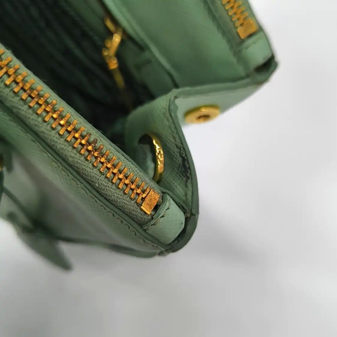 Prada PRADA Galleria green cowhide leather logo cross pattern Galleria shoulder bag ha Size ONE SIZE - 13 Thumbnail