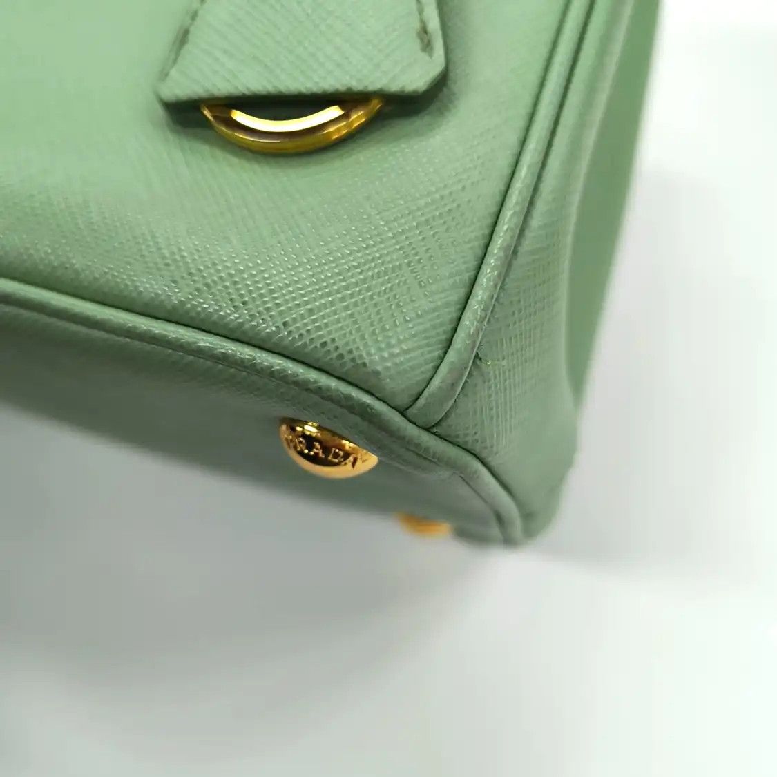 Prada PRADA Galleria green cowhide leather logo cross pattern Galleria shoulder bag ha Size ONE SIZE - 10 Thumbnail