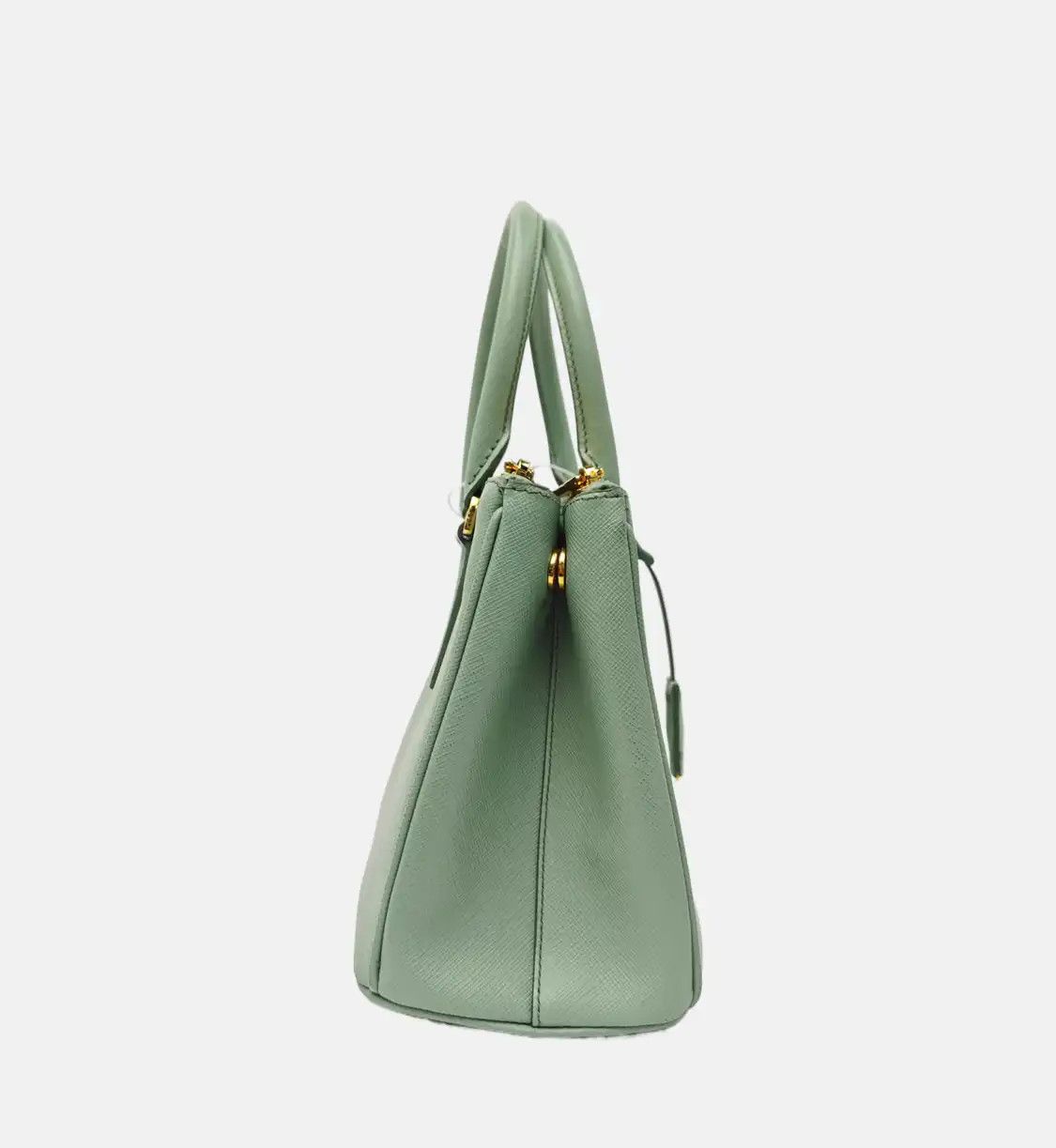Prada PRADA Galleria green cowhide leather logo cross pattern Galleria shoulder bag ha Size ONE SIZE - 4 Thumbnail