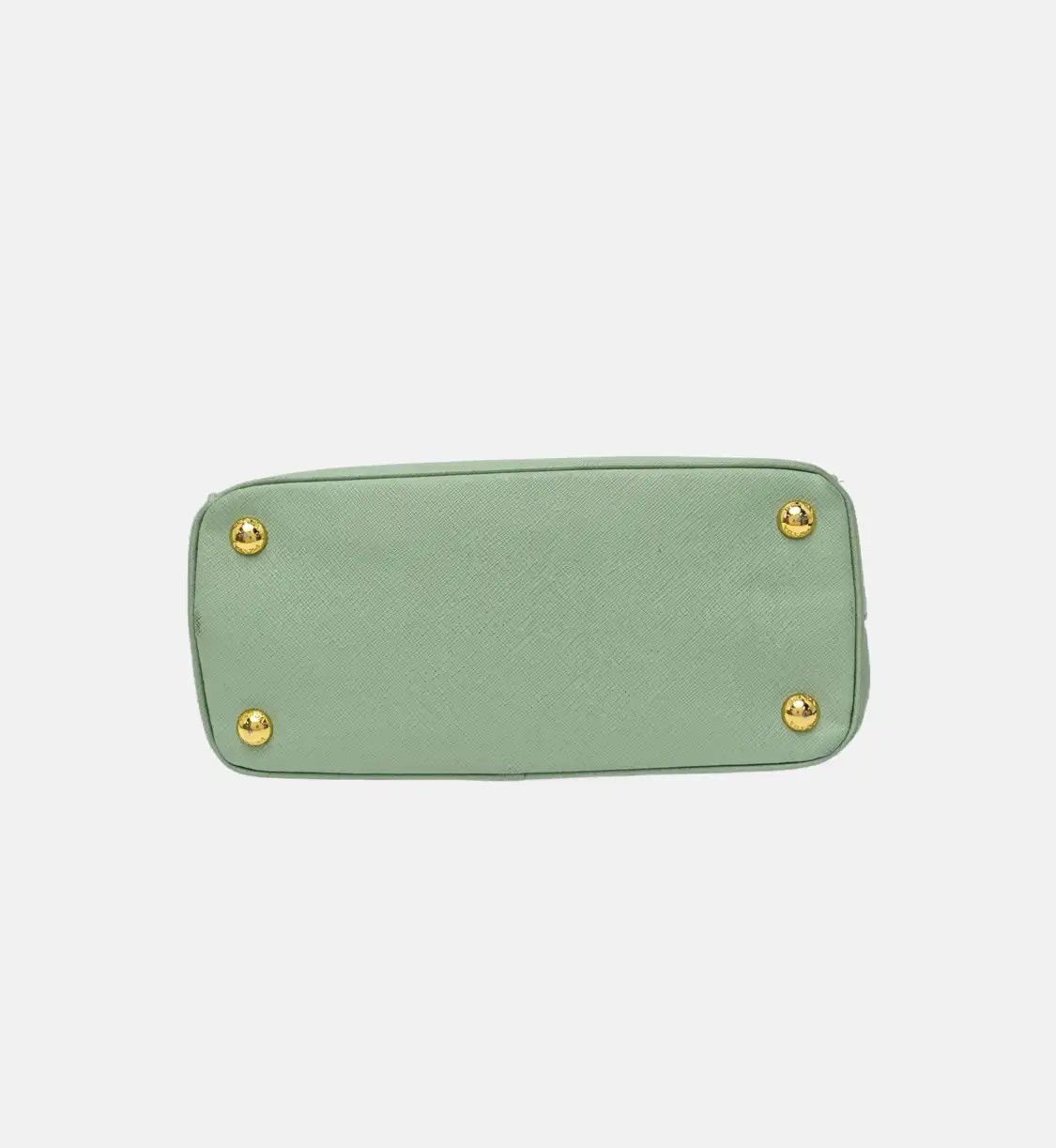 Prada PRADA Galleria green cowhide leather logo cross pattern Galleria shoulder bag ha Size ONE SIZE - 6 Thumbnail