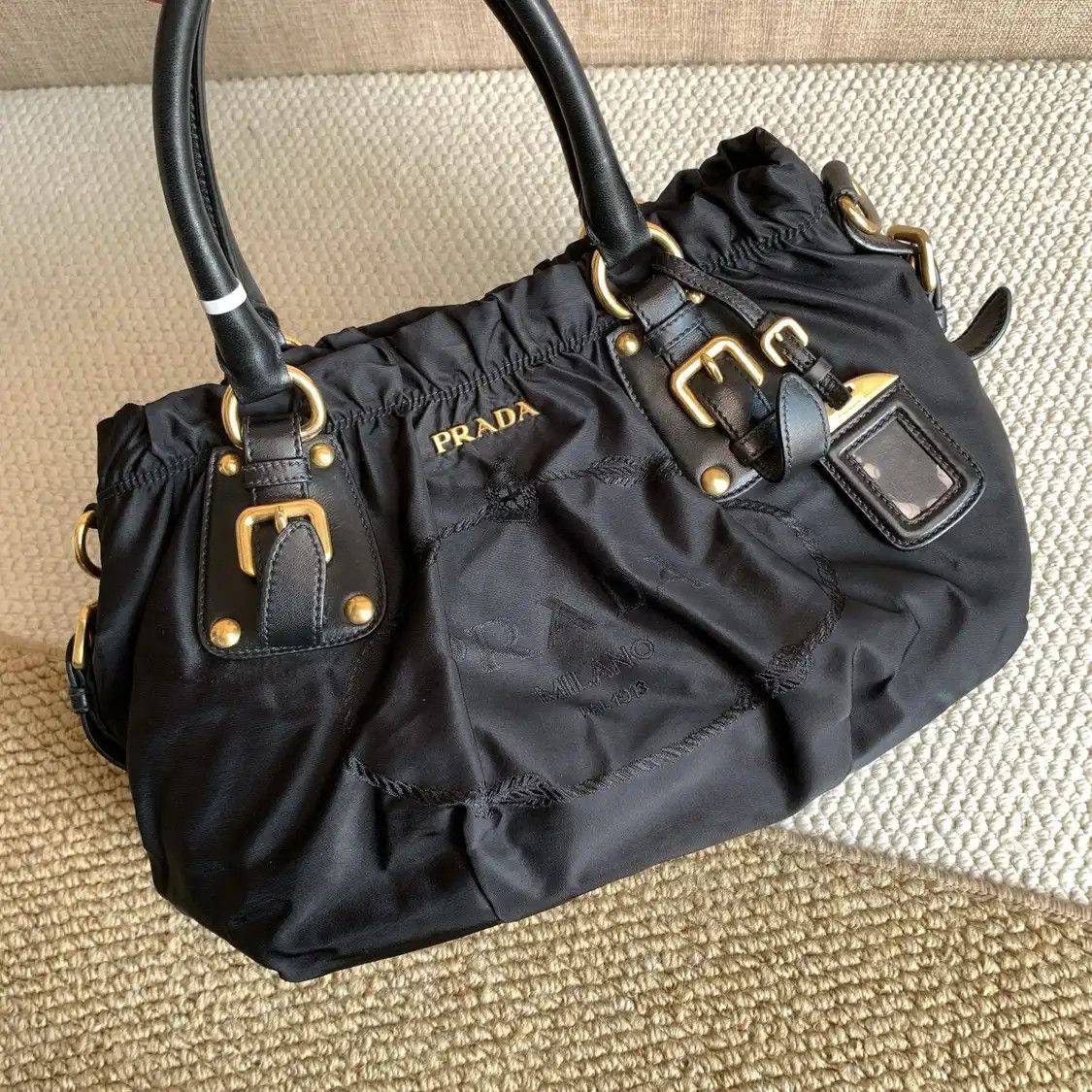 Prada PRADA Gaufre black nylon shoulder bag detachable strap Size ONE SIZE - 2 Thumbnail