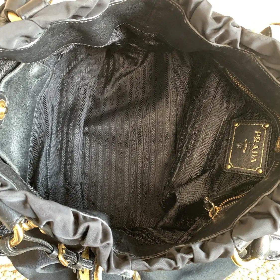 Prada PRADA Gaufre black nylon shoulder bag detachable strap Size ONE SIZE - 8 Thumbnail