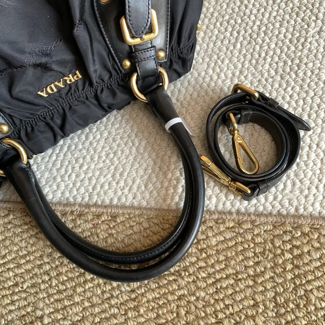 Prada PRADA Gaufre black nylon shoulder bag detachable strap Size ONE SIZE - 6 Thumbnail