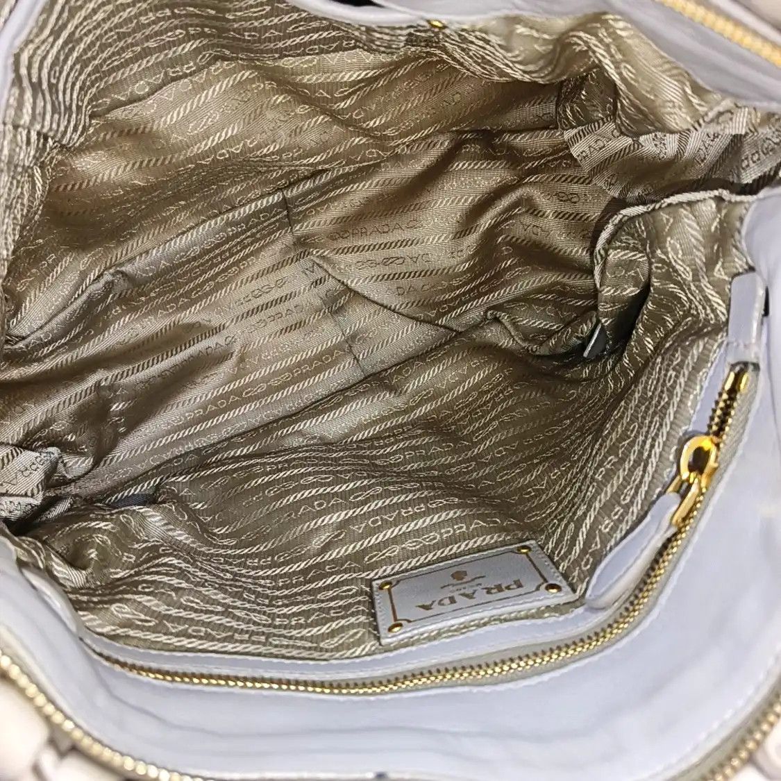 Prada PRADA Gaufre grey nylon quilted shoulder bag gold hardware detachable strap Size ONE SIZE - 7 Thumbnail