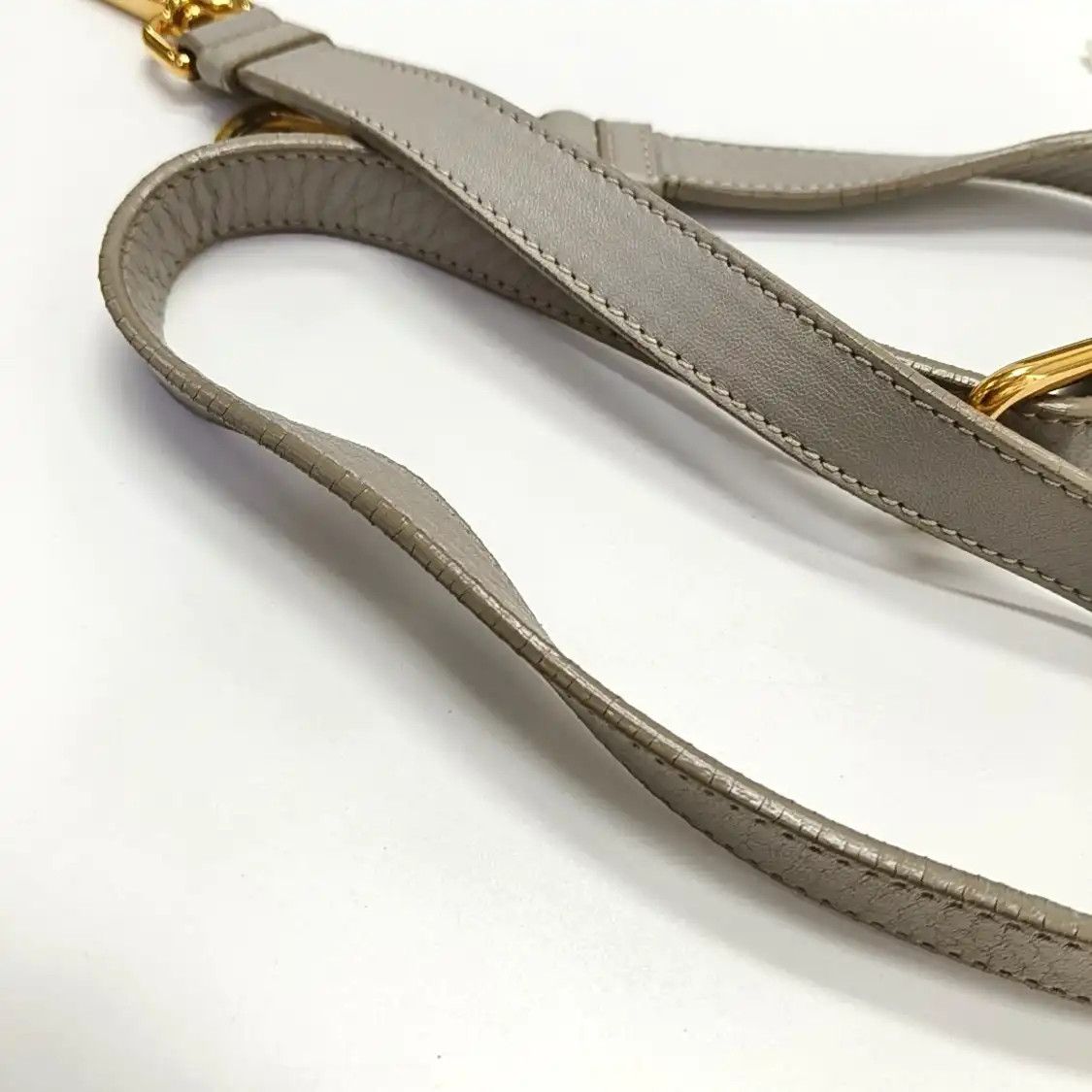 Prada PRADA Gaufre grey nylon quilted shoulder bag gold hardware detachable strap Size ONE SIZE - 22 Thumbnail