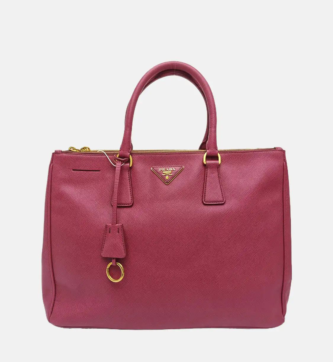 Prada PRADA Galleria oversized no rose redcowhide leather logo cross pattern Galleria Size ONE SIZE - 8 Thumbnail