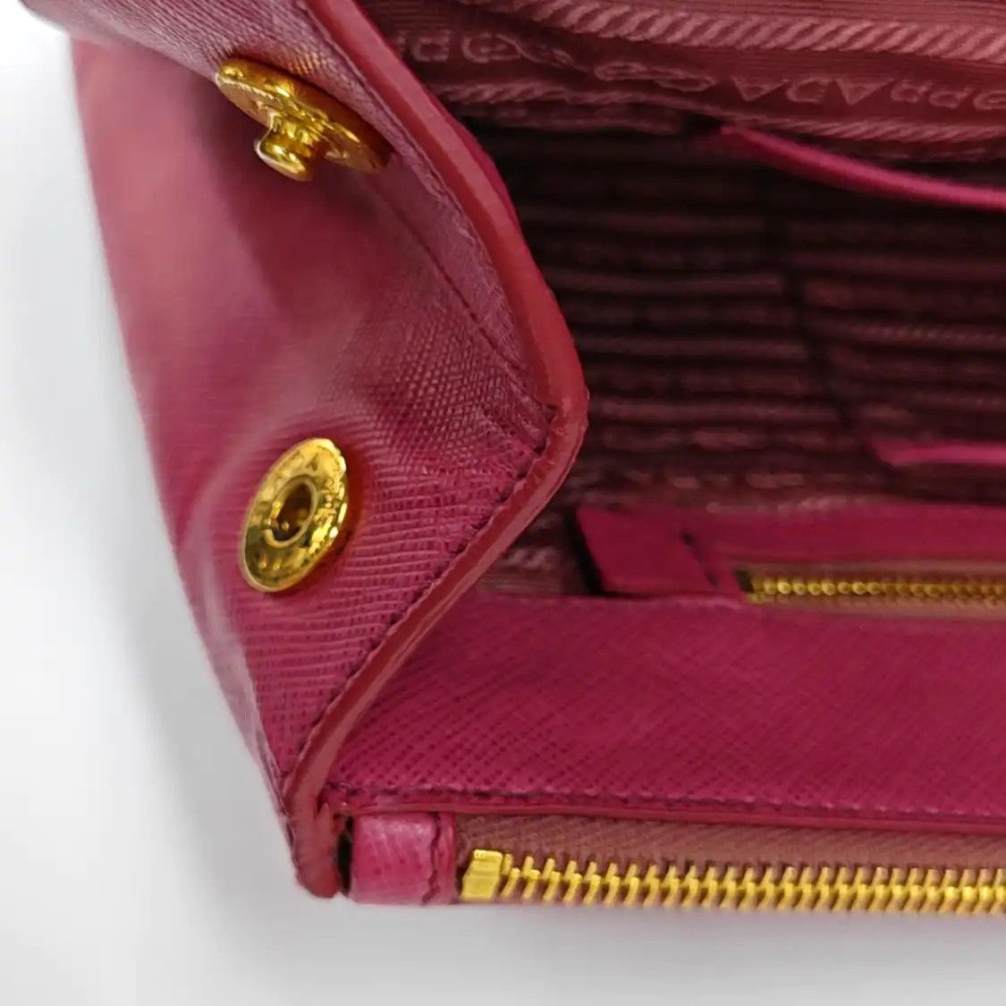 Prada PRADA Galleria oversized no rose redcowhide leather logo cross pattern Galleria Size ONE SIZE - 16 Thumbnail