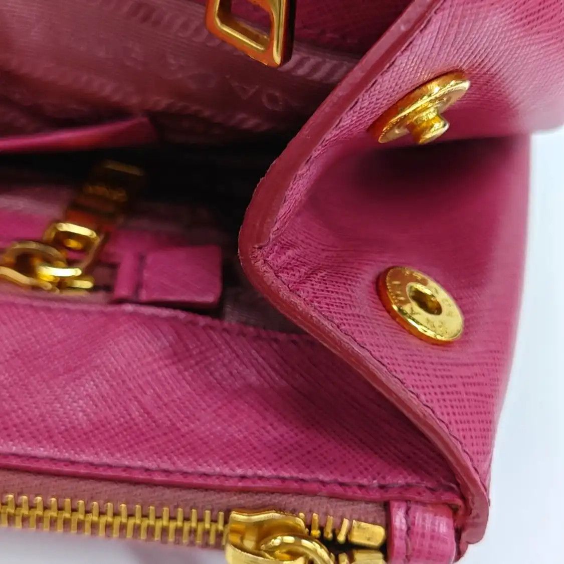 Prada PRADA Galleria oversized no rose redcowhide leather logo cross pattern Galleria Size ONE SIZE - 15 Thumbnail