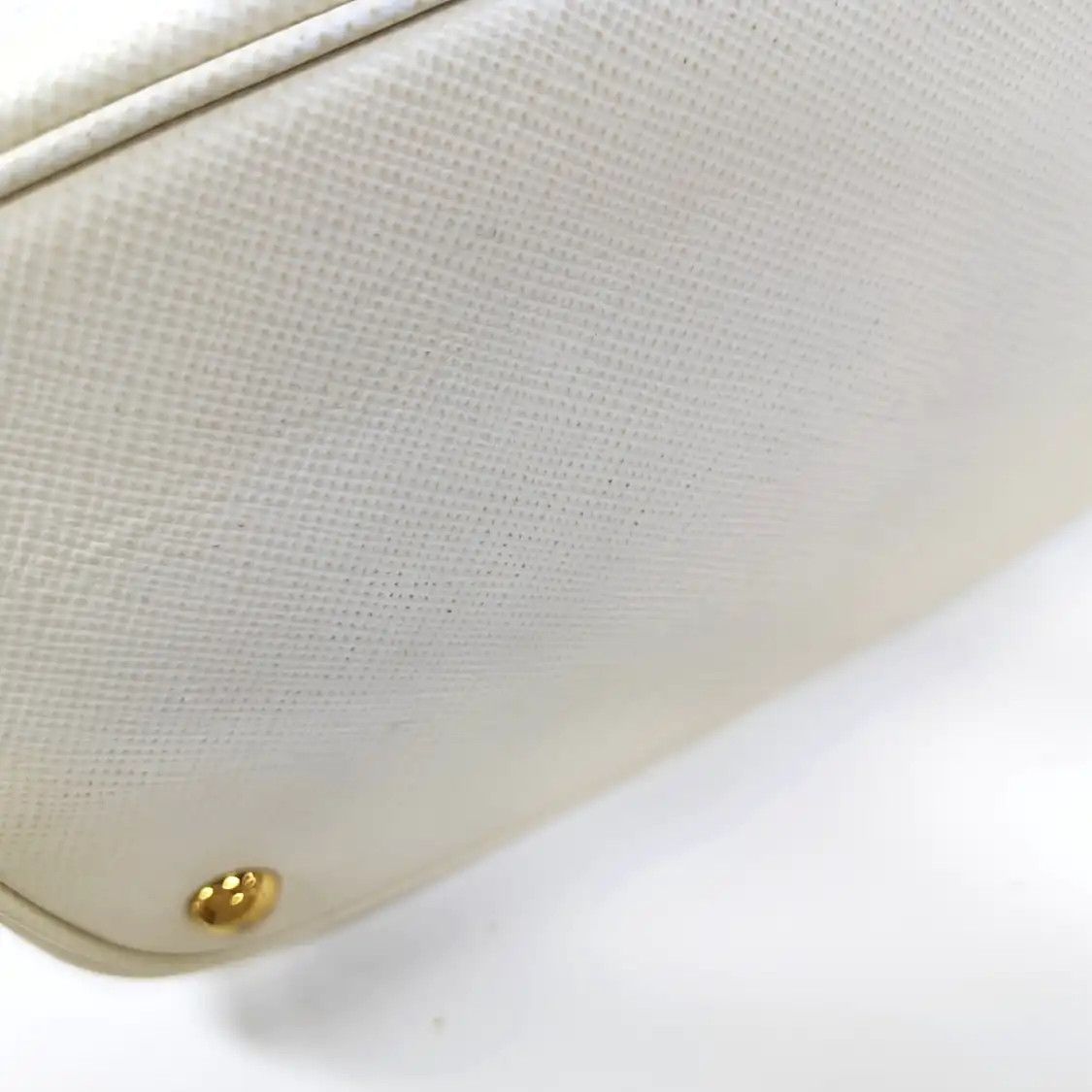 Prada PRADA Panier white cowhide leather logo shoulder bag handbag crossbody bag gold Size ONE SIZE - 15 Thumbnail