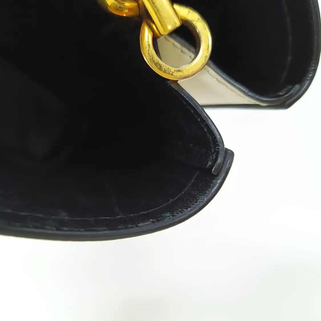 Prada PRADA Panier white cowhide leather logo shoulder bag handbag crossbody bag gold Size ONE SIZE - 19 Thumbnail