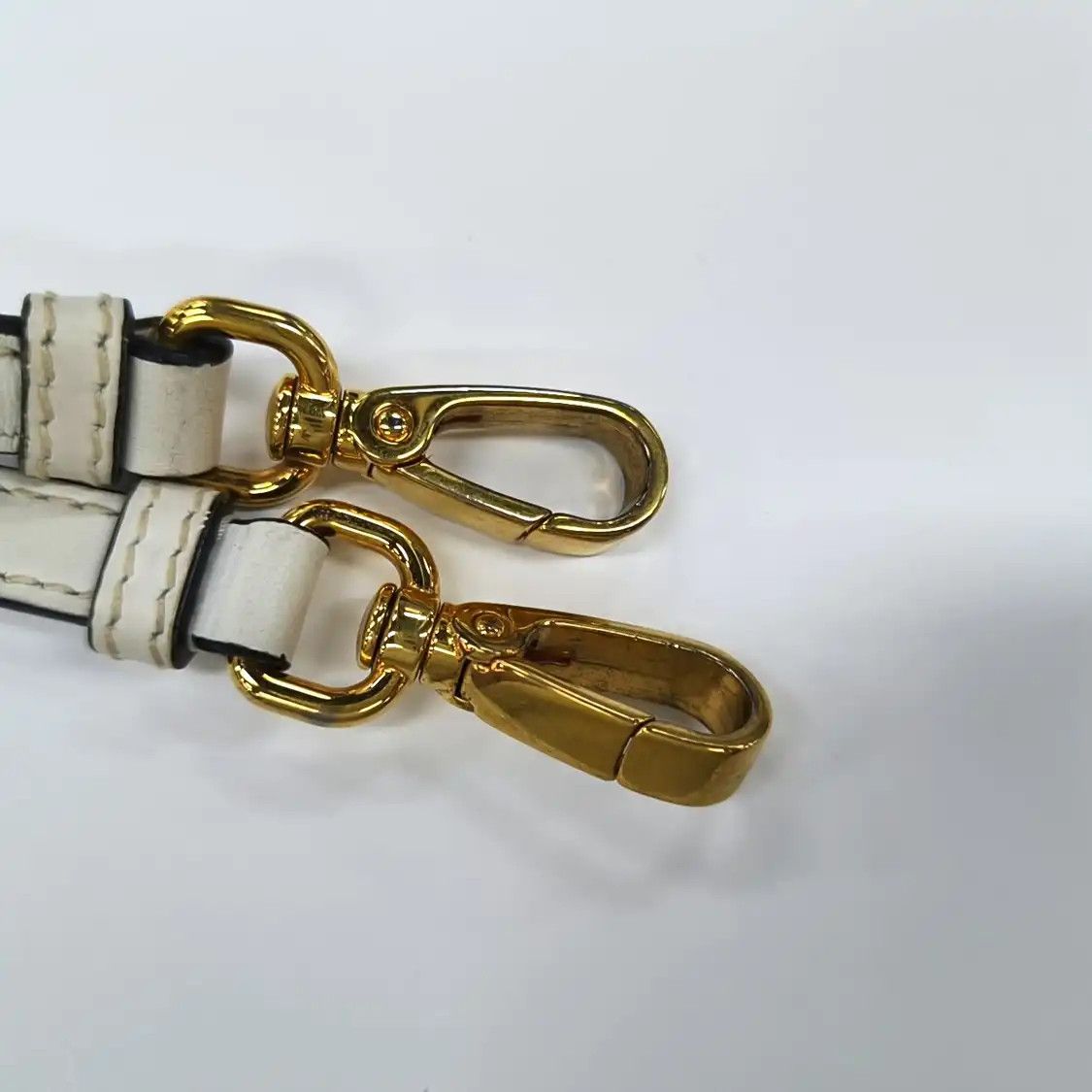 Prada PRADA Panier white cowhide leather logo shoulder bag handbag crossbody bag gold Size ONE SIZE - 22 Thumbnail