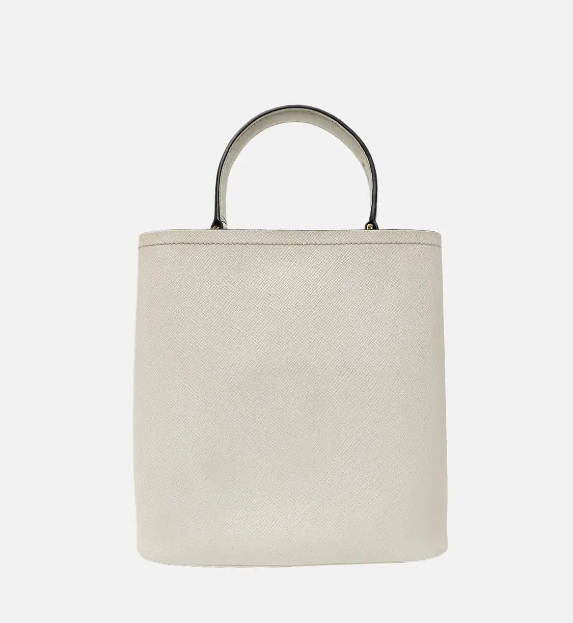 Prada PRADA Panier white cowhide leather logo shoulder bag handbag crossbody bag gold Size ONE SIZE - 5 Thumbnail