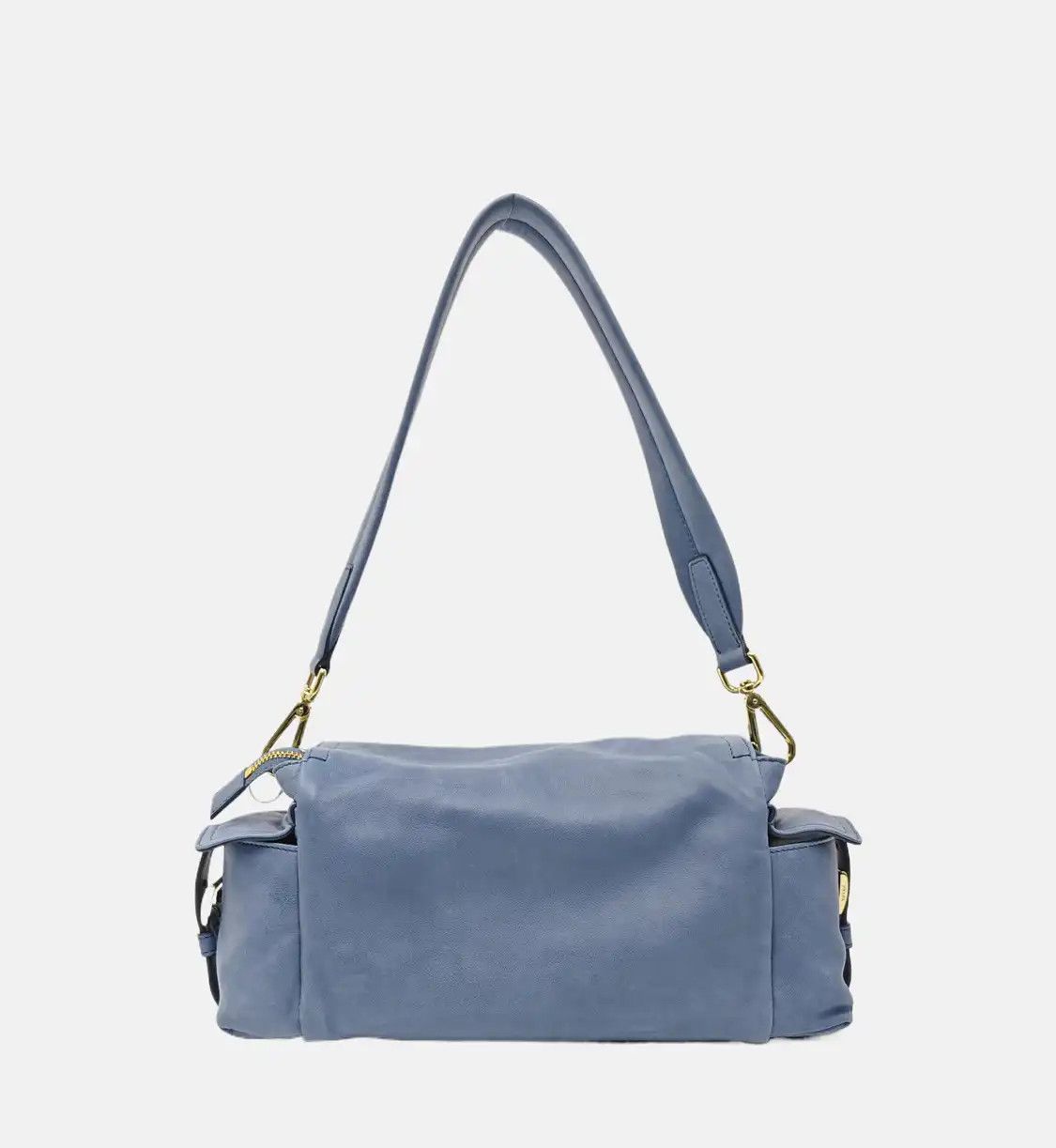 Prada PRADA Explore Medium blue sheepskin logo shoulder bag handbag crossbody bag gold Size ONE SIZE - 5 Thumbnail