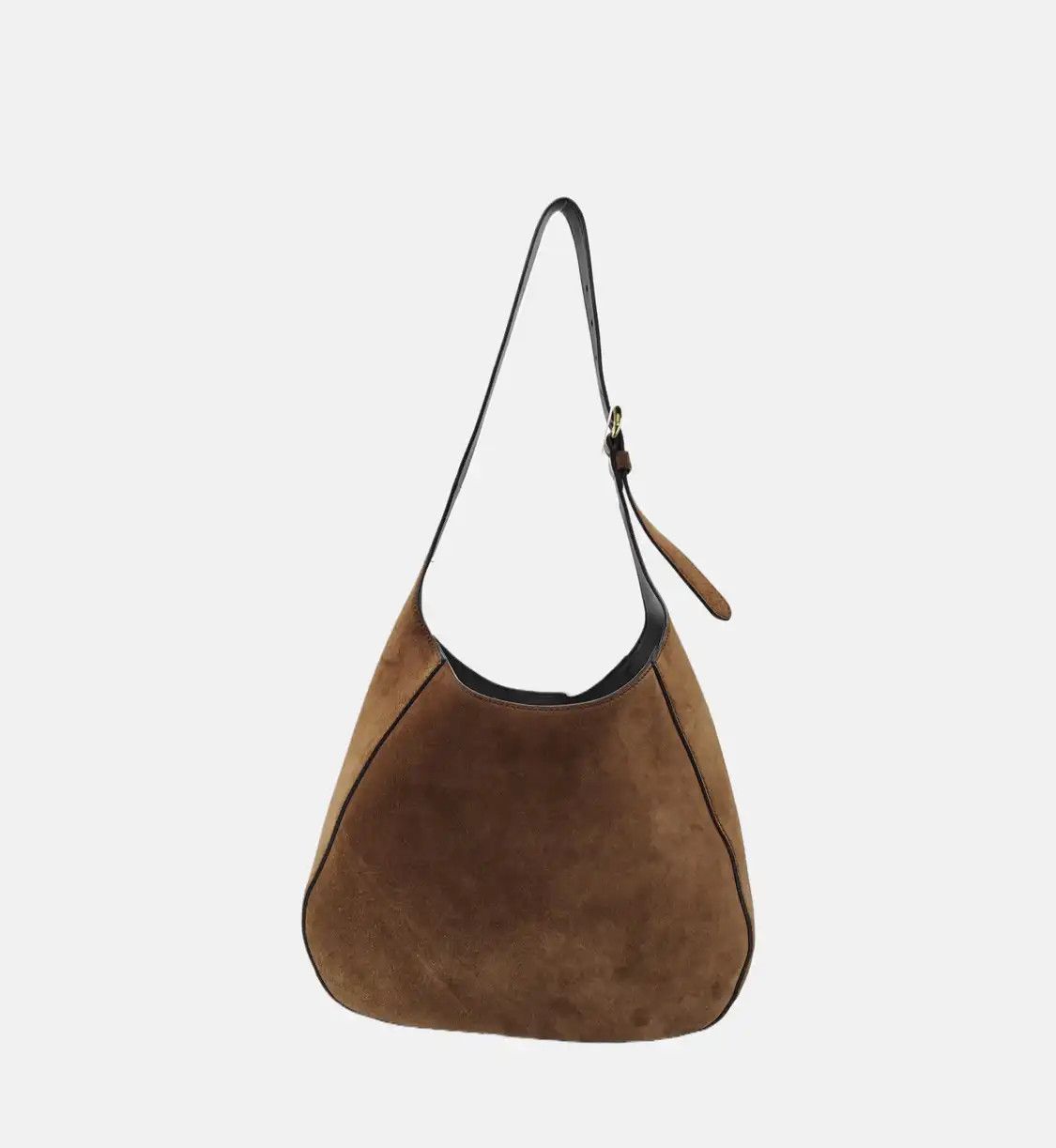 Prada PRADA brown suede logo shoulder bag handbag gold hardware Size ONE SIZE - 5 Thumbnail