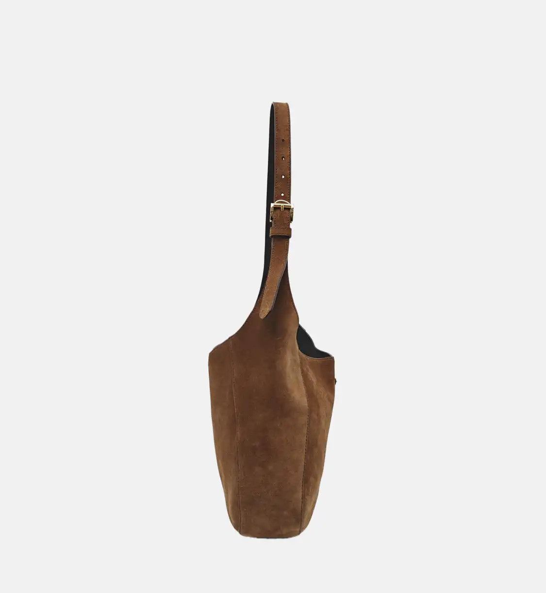 Prada PRADA brown suede logo shoulder bag handbag gold hardware Size ONE SIZE - 4 Thumbnail