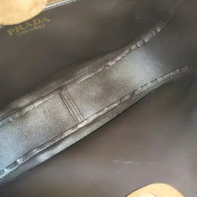 Prada PRADA brown suede logo shoulder bag handbag gold hardware Size ONE SIZE - 12 Thumbnail