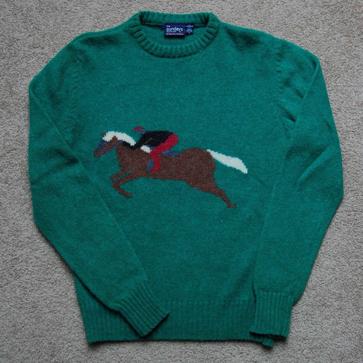 Vintage Vintage 80’s Horse Knit Sweater Size US M / EU 48-50 / 2 - 1 Thumbnail