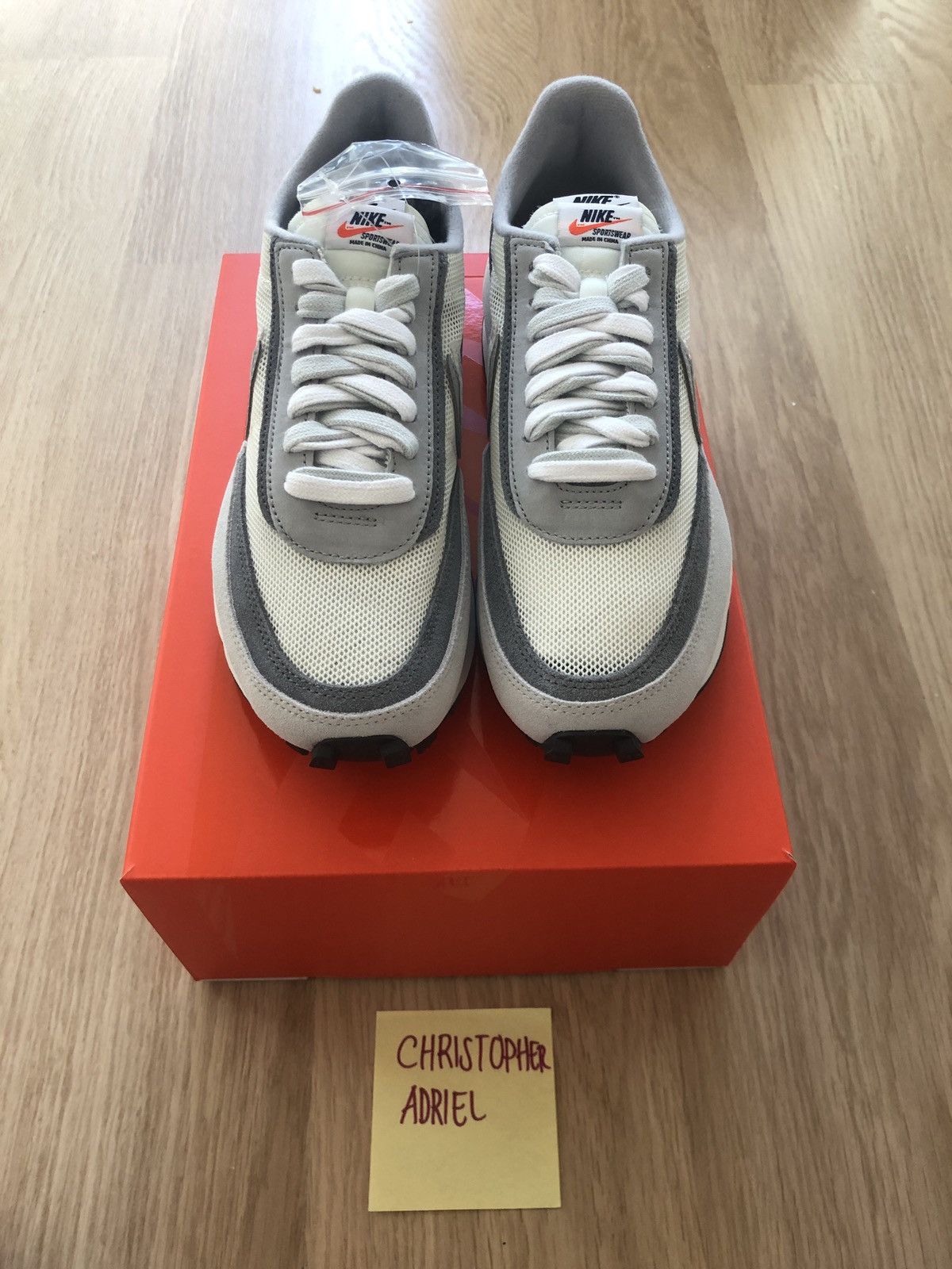 sacai waffle white grey