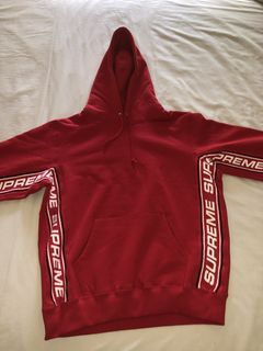 Supreme text rib hooded sweatshirt deals