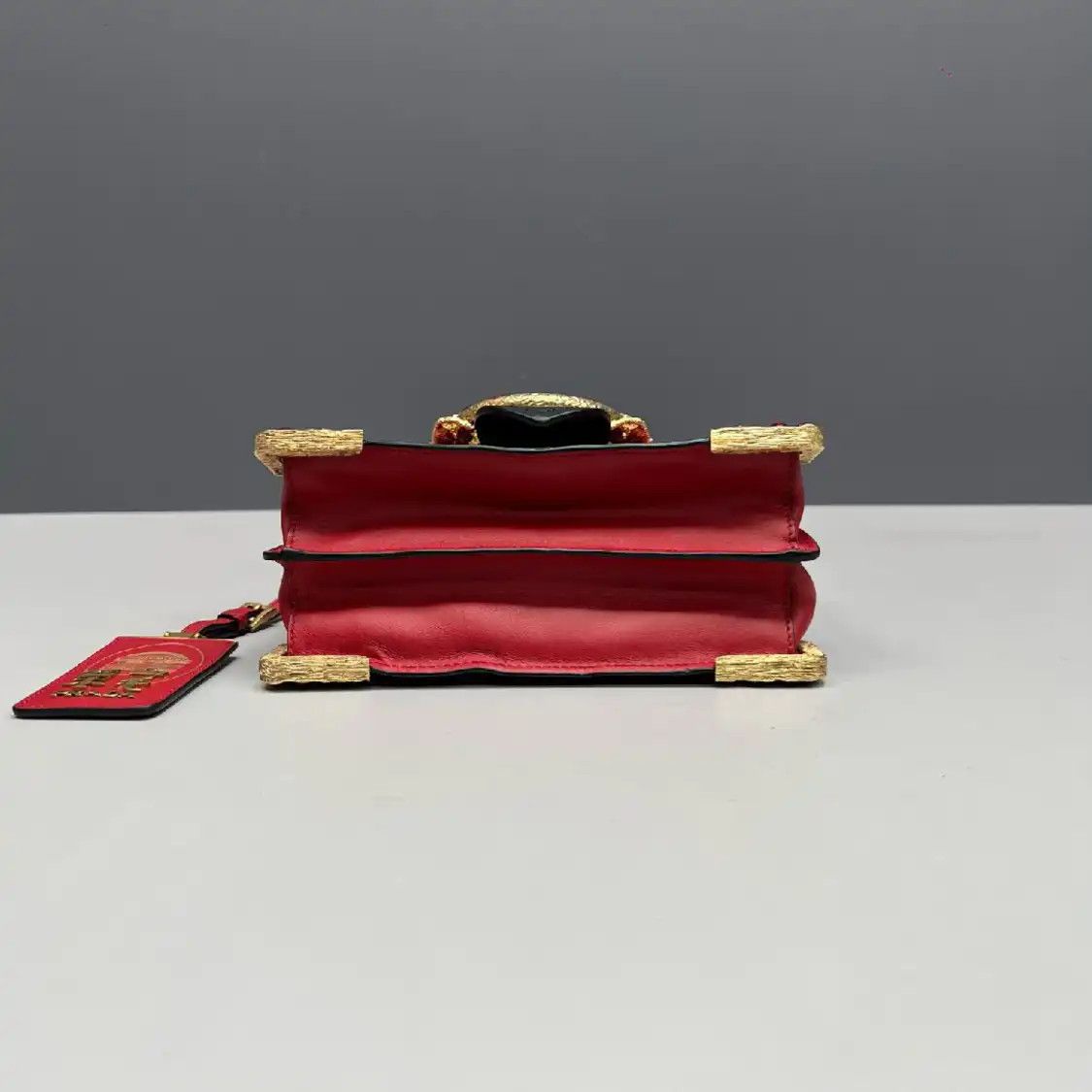 Prada PRADA Cahier red cowhide leather inlaid crossbody bag Size ONE SIZE - 4 Thumbnail