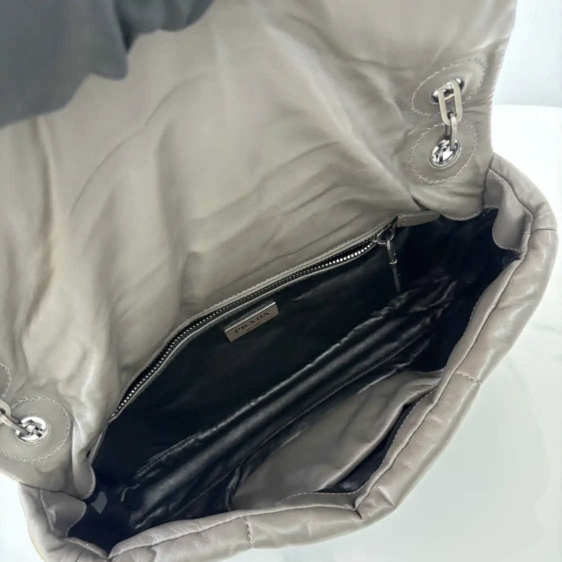 Prada PRADA grey sheepskin shoulder bag Size ONE SIZE - 6 Thumbnail