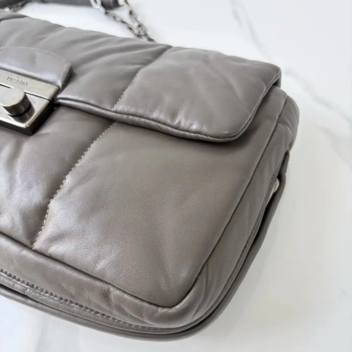 Prada PRADA grey sheepskin shoulder bag Size ONE SIZE - 12 Thumbnail