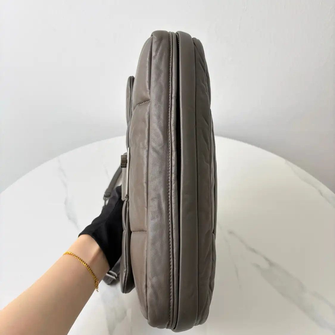 Prada PRADA grey sheepskin shoulder bag Size ONE SIZE - 5 Thumbnail